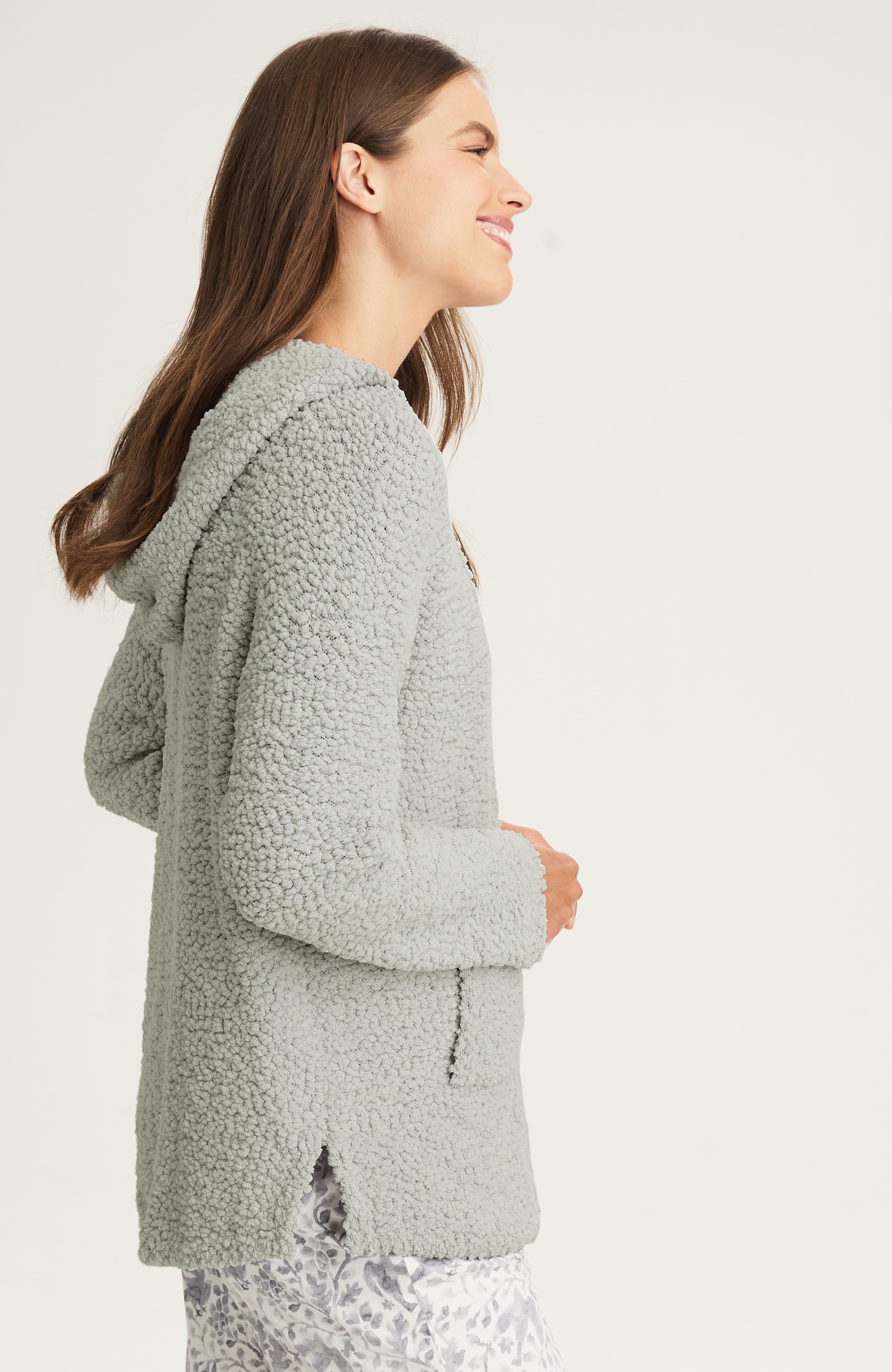 sleep cozy hooded cardi
