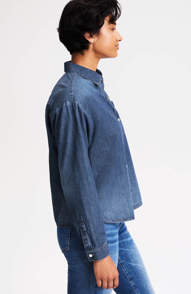 jeans dress shirts Men's Creek Barn Denim Shirt | Color: BLUE With a premium pure Shoals Denim Shirt - Slim