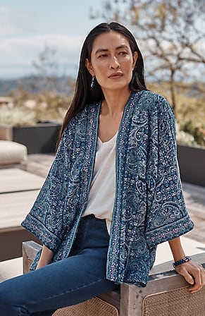 Image for Paisley-Printed Soft Jacket