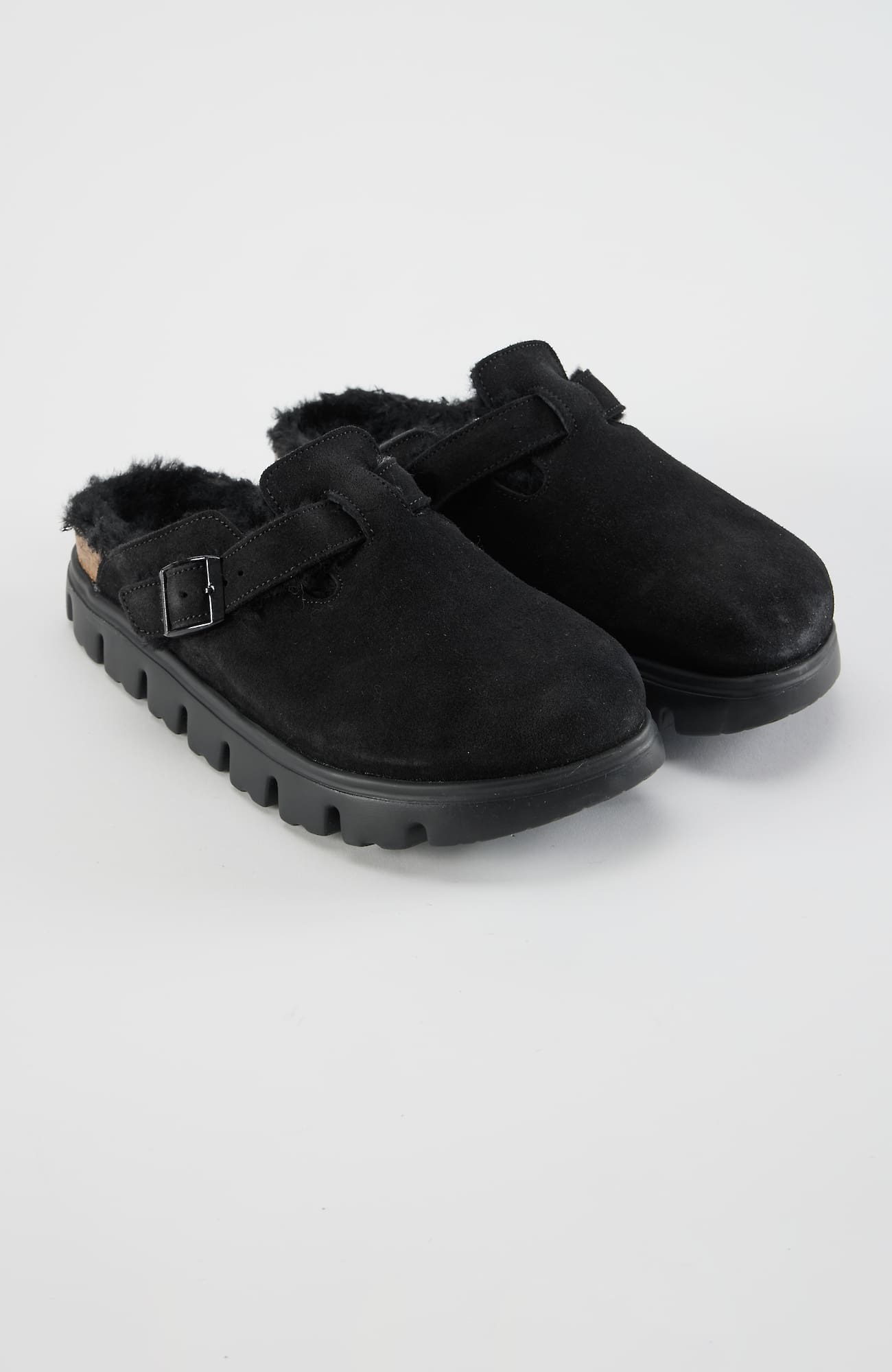 Jjill J.jill Birkenstock® Boston Chunky Shearling Clogs In Black