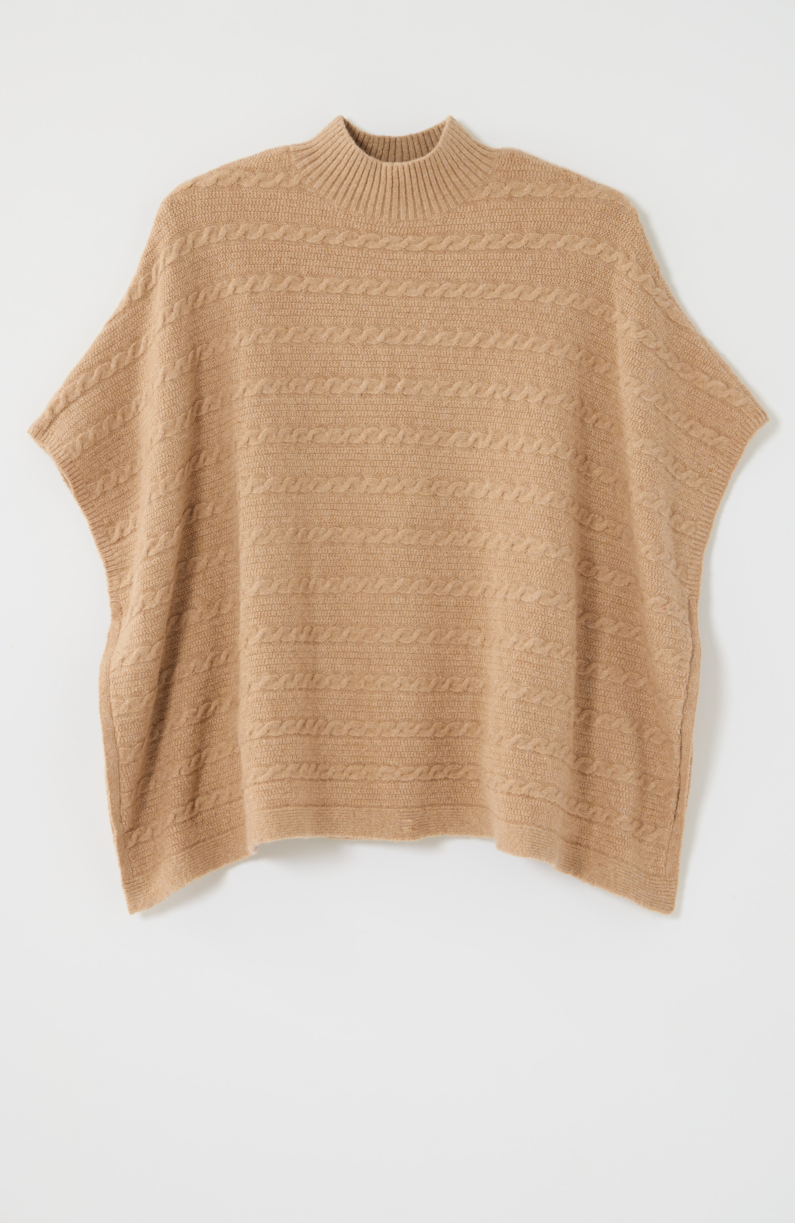 cable-textured poncho