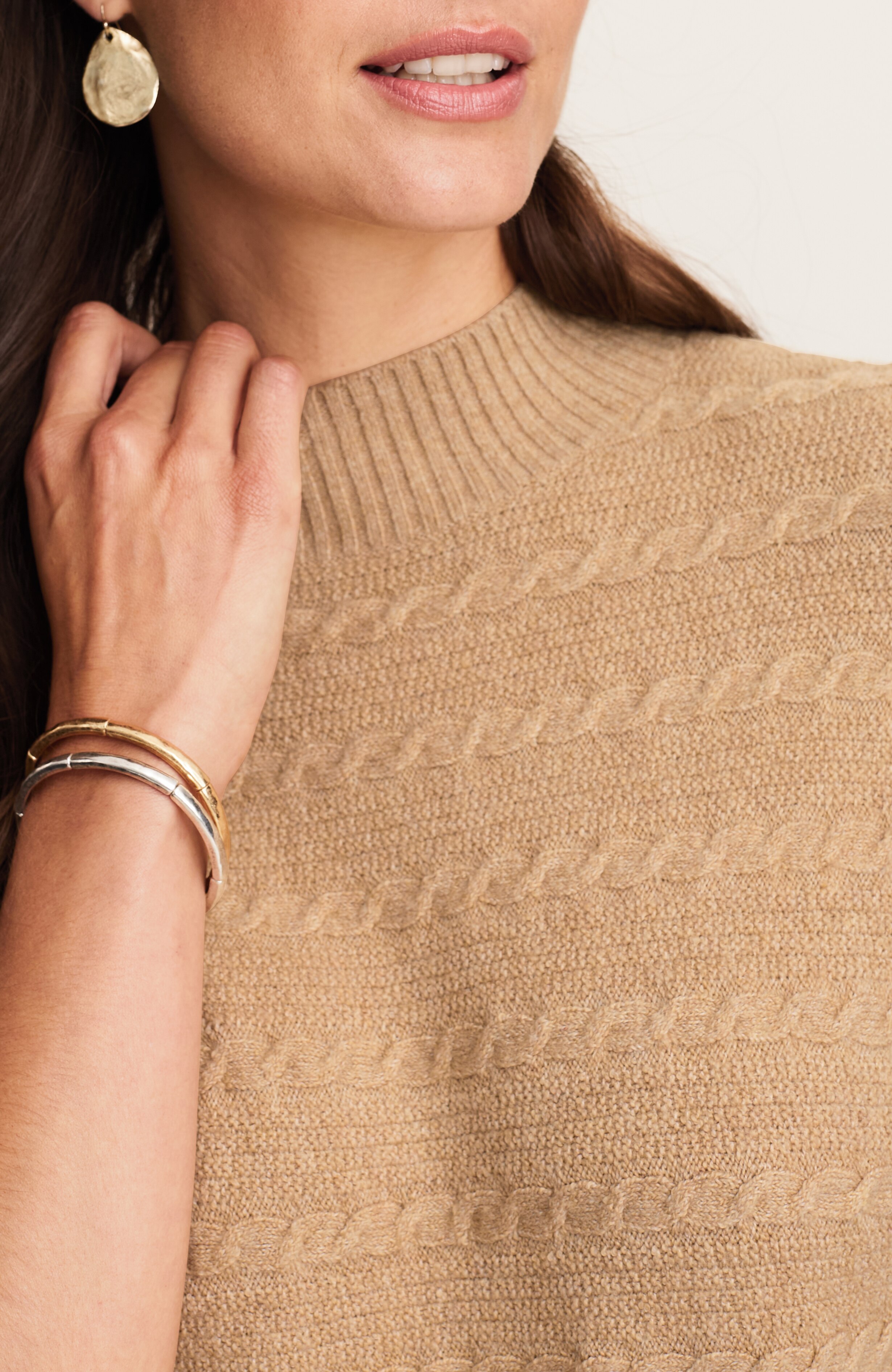 cable-textured poncho