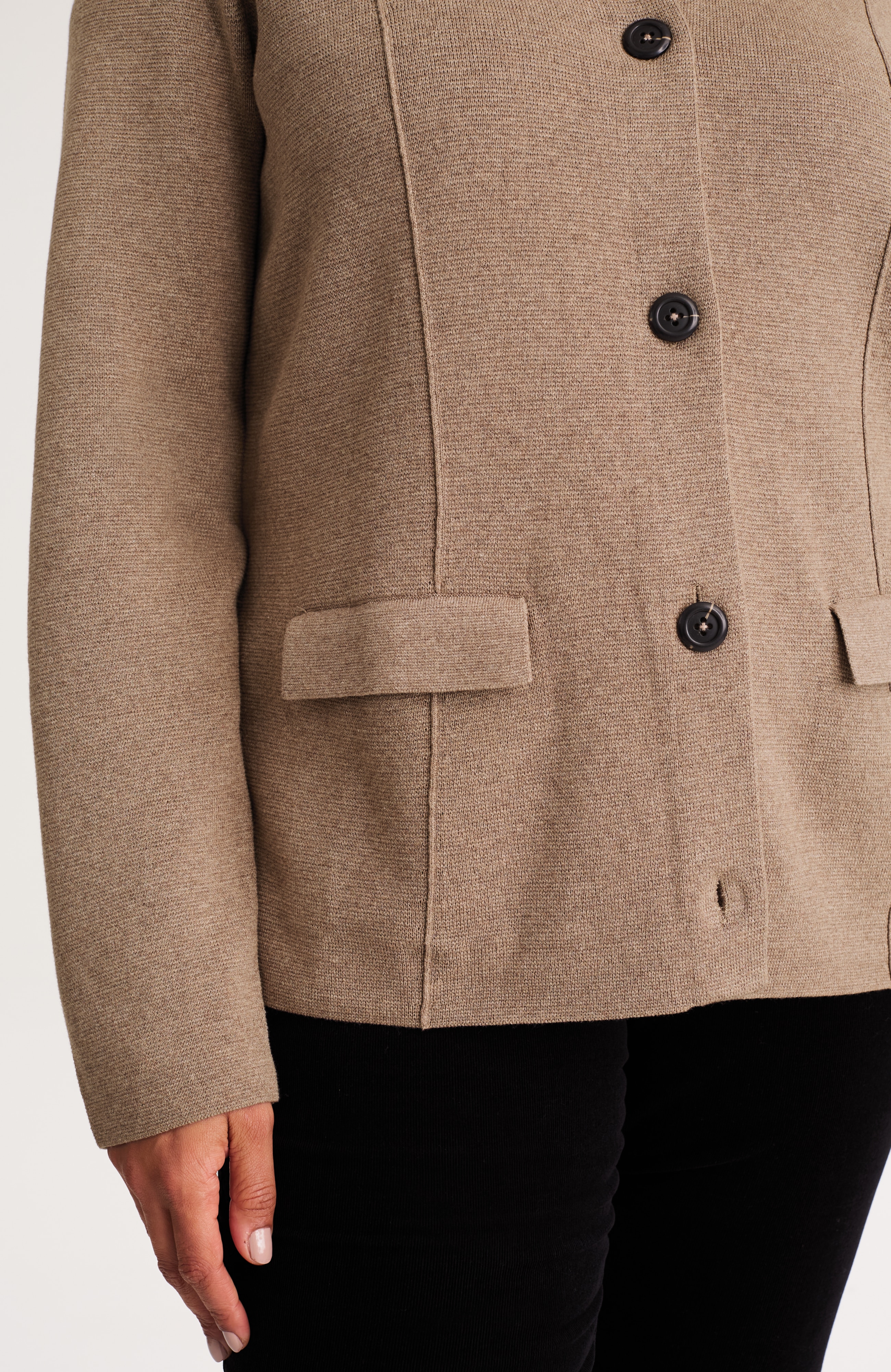 DOUBLE-KNIT NOTCHED-COLLAR SWEATER-JACKE | JJill