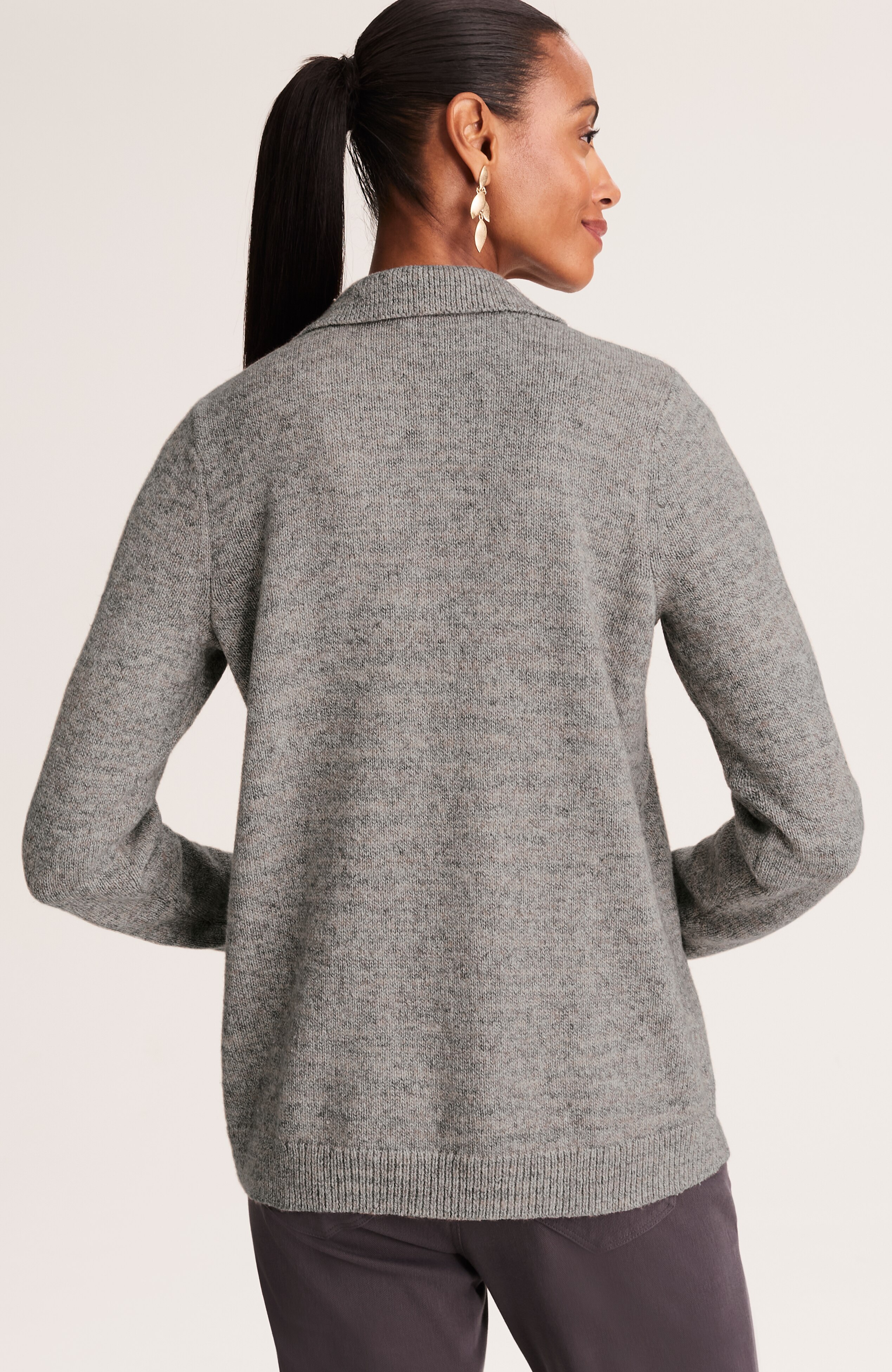 wearever multiyarn johnny-collared sweater