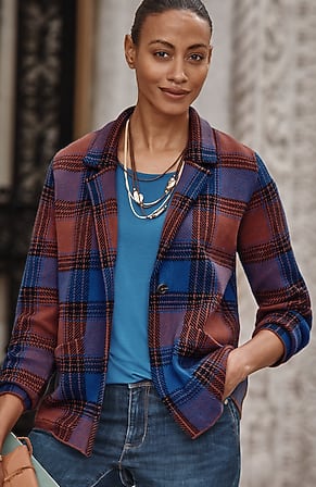 Image for Wearever Plaid Sweater-Jacket