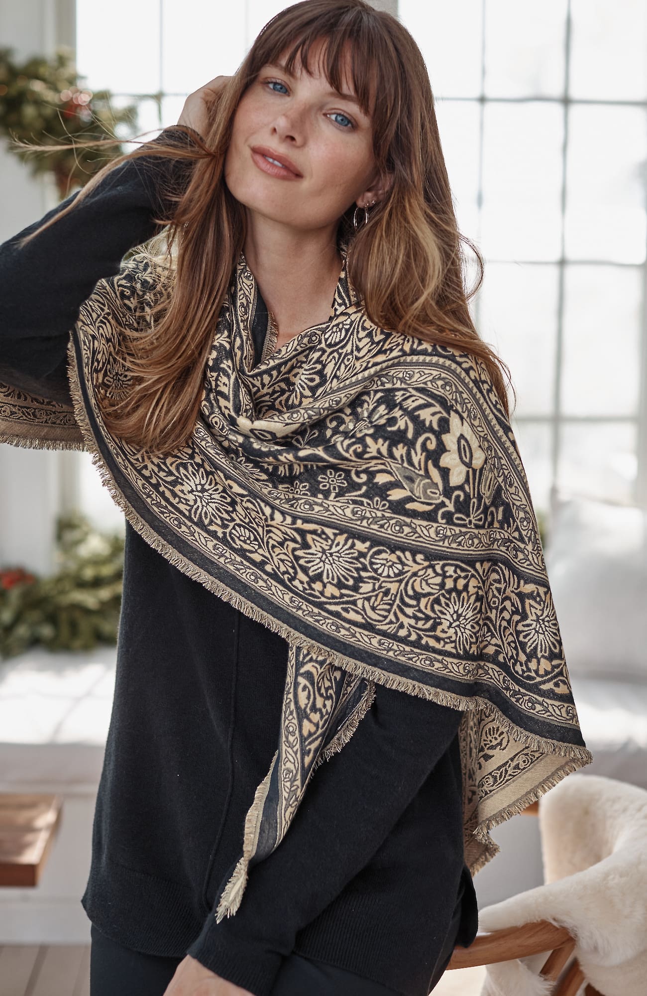 Jjill J.jill Shimmering Triangle Scarf In Multi