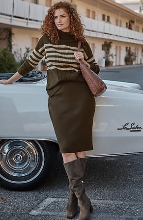 Image for Textured-Knit Pull-On Skirt