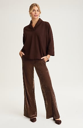 Image for Pure Jill Knit-Velvet Wide-Leg Pants