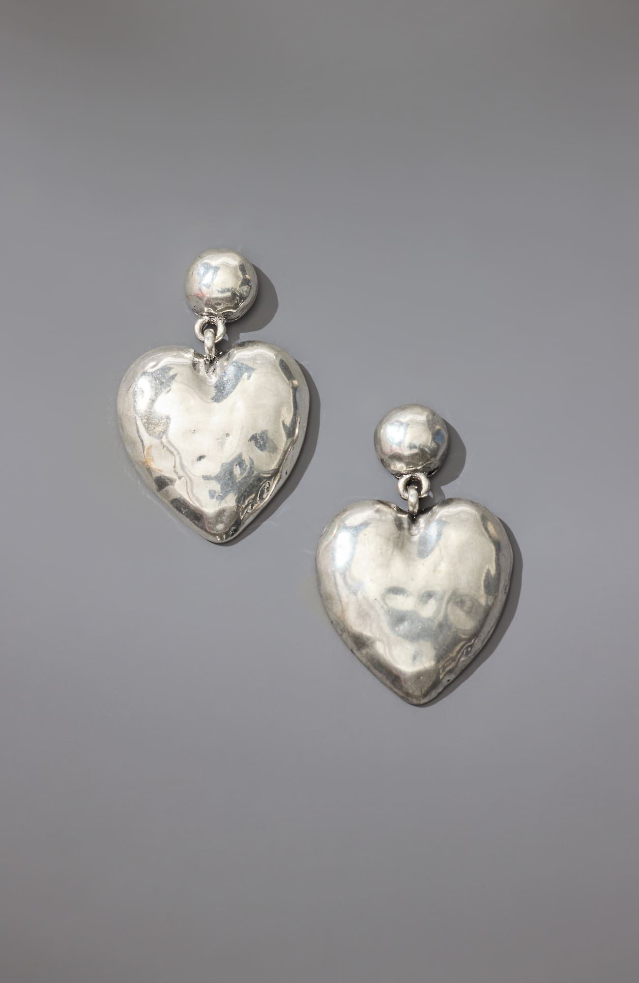 Jjill J.jill Silvertone Heart Drop Earrings In Silver