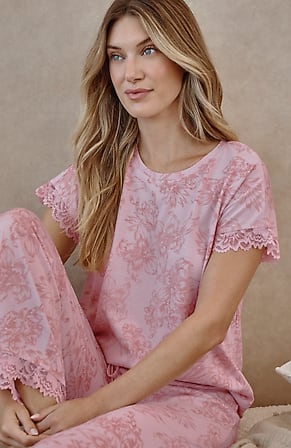 Image for Sleep Ultrasoft Lace-Trimmed Tee