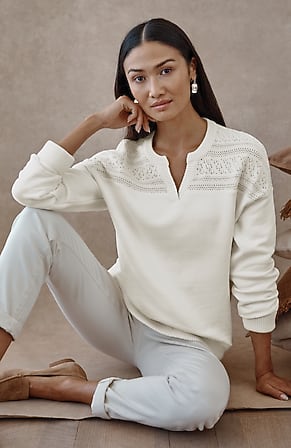 Image for Pure Jill Mixed-Media Sweatshirt