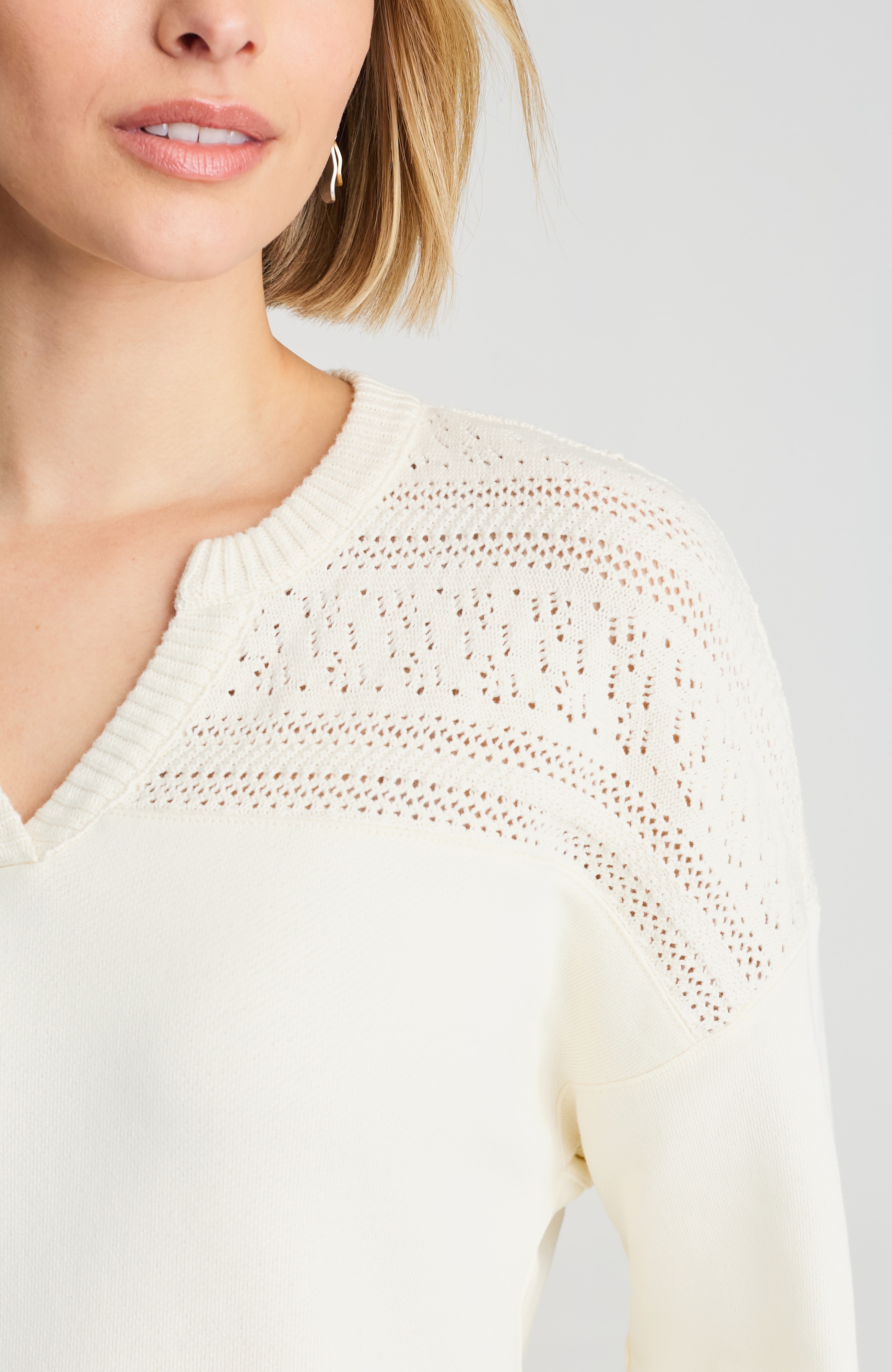 pure jill mixed-media sweatshirt