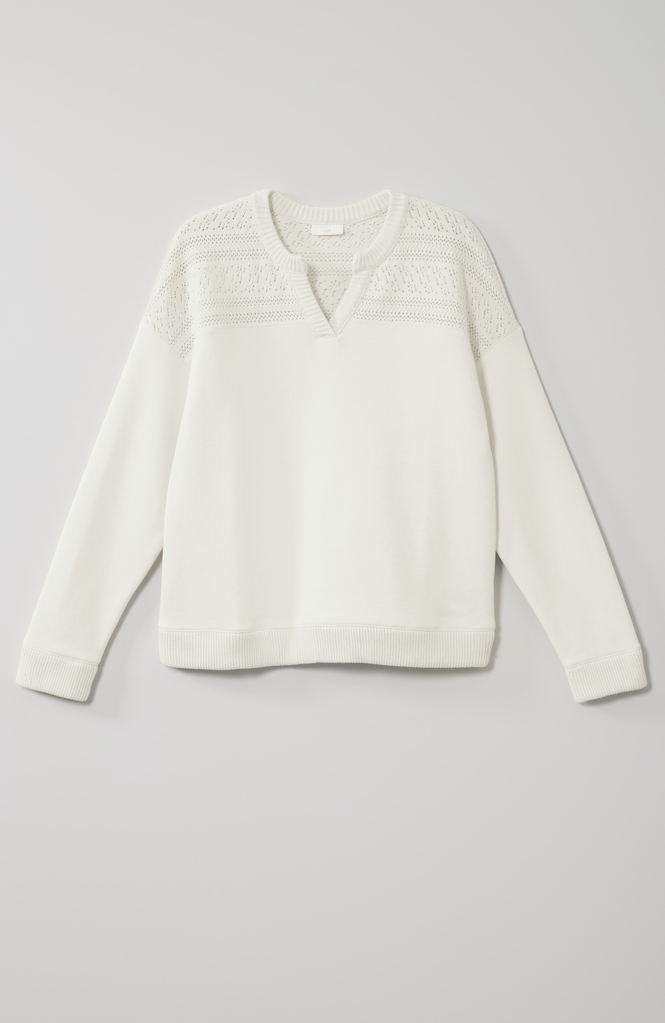 pure jill mixed-media sweatshirt