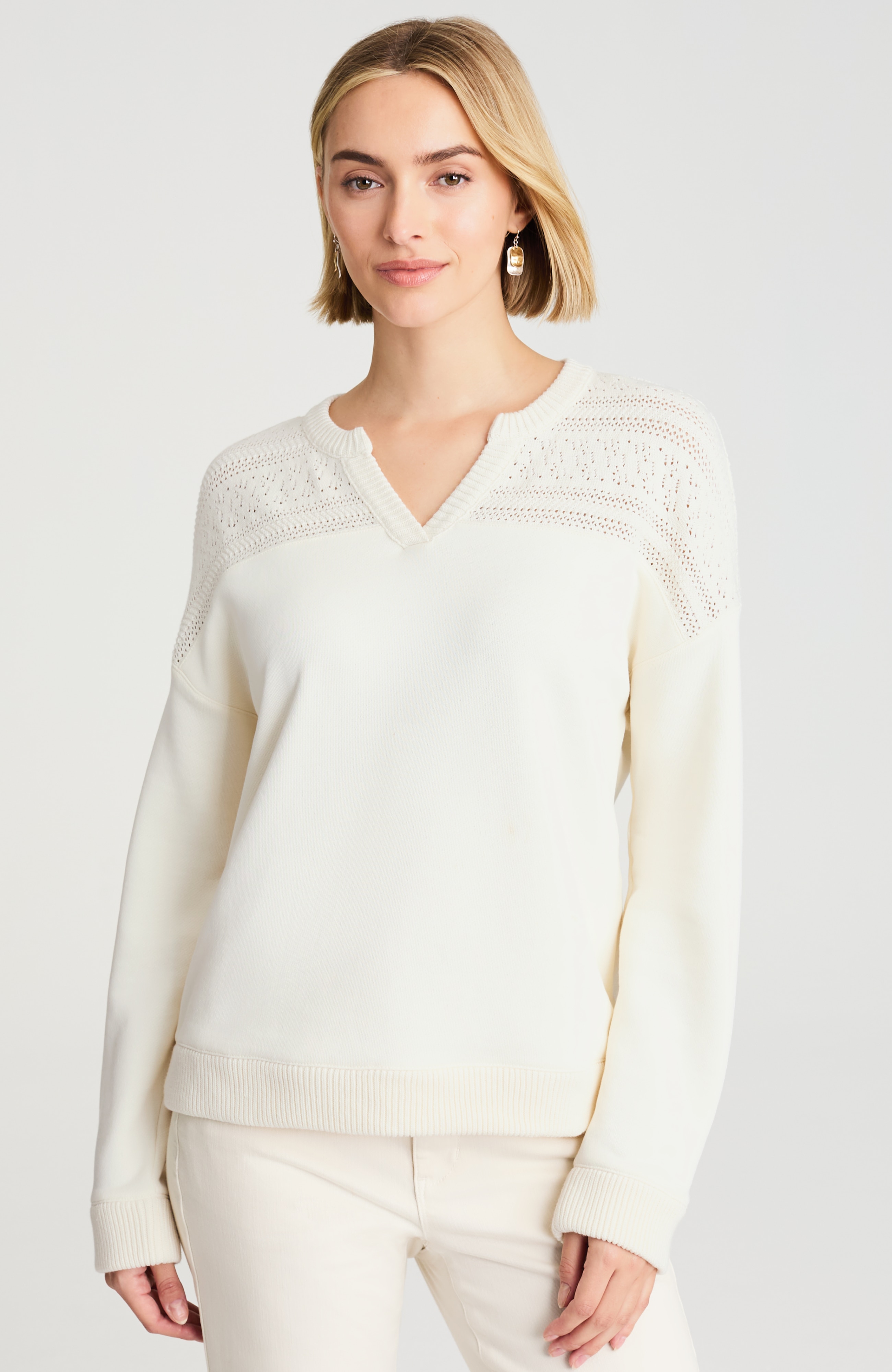 Pure Jill Mixed-Media Sweatshirt | JJill