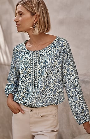 Image for Pure Jill Border-Printed Top