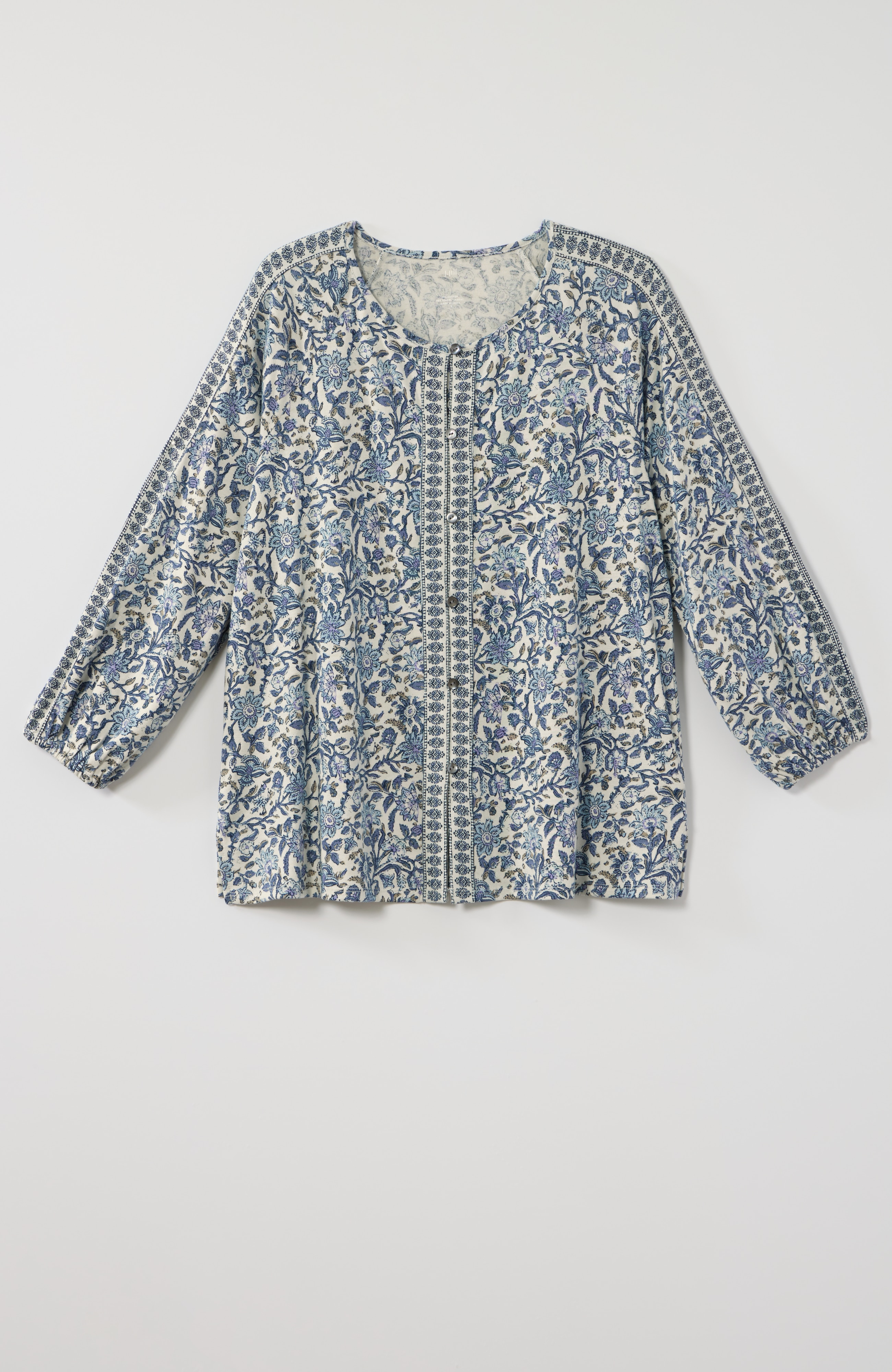 pure jill border-printed top