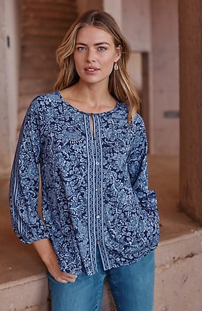 Image for Pure Jill Border-Printed Top