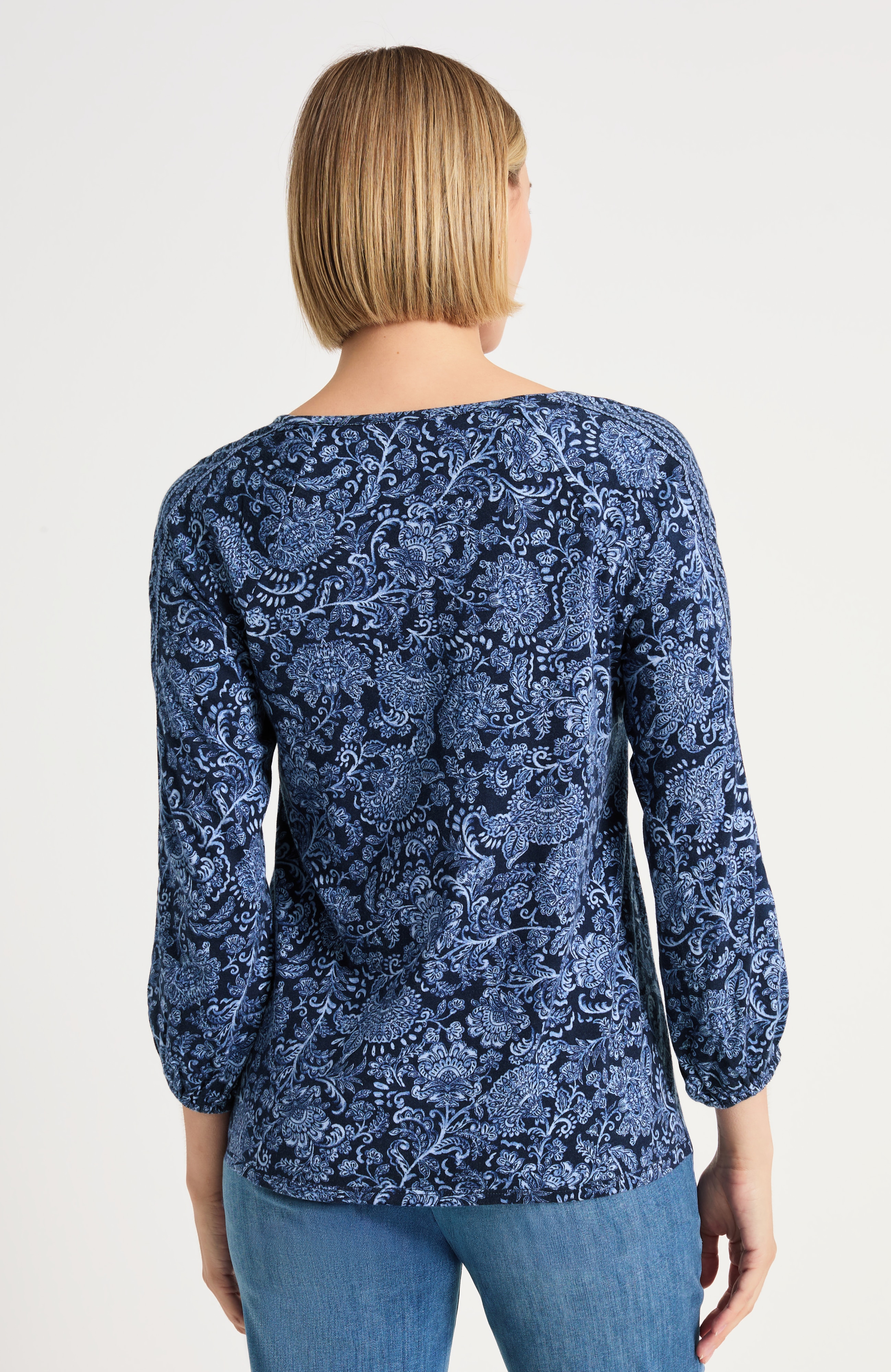 Pure Jill Border-Printed Top