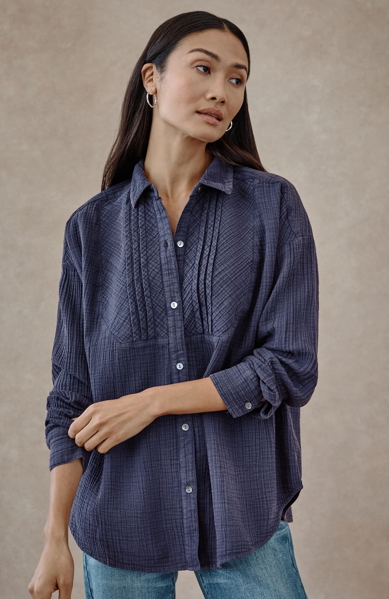 Jjill J.jill Pure Jill Washed Gauze Shirt In Multi