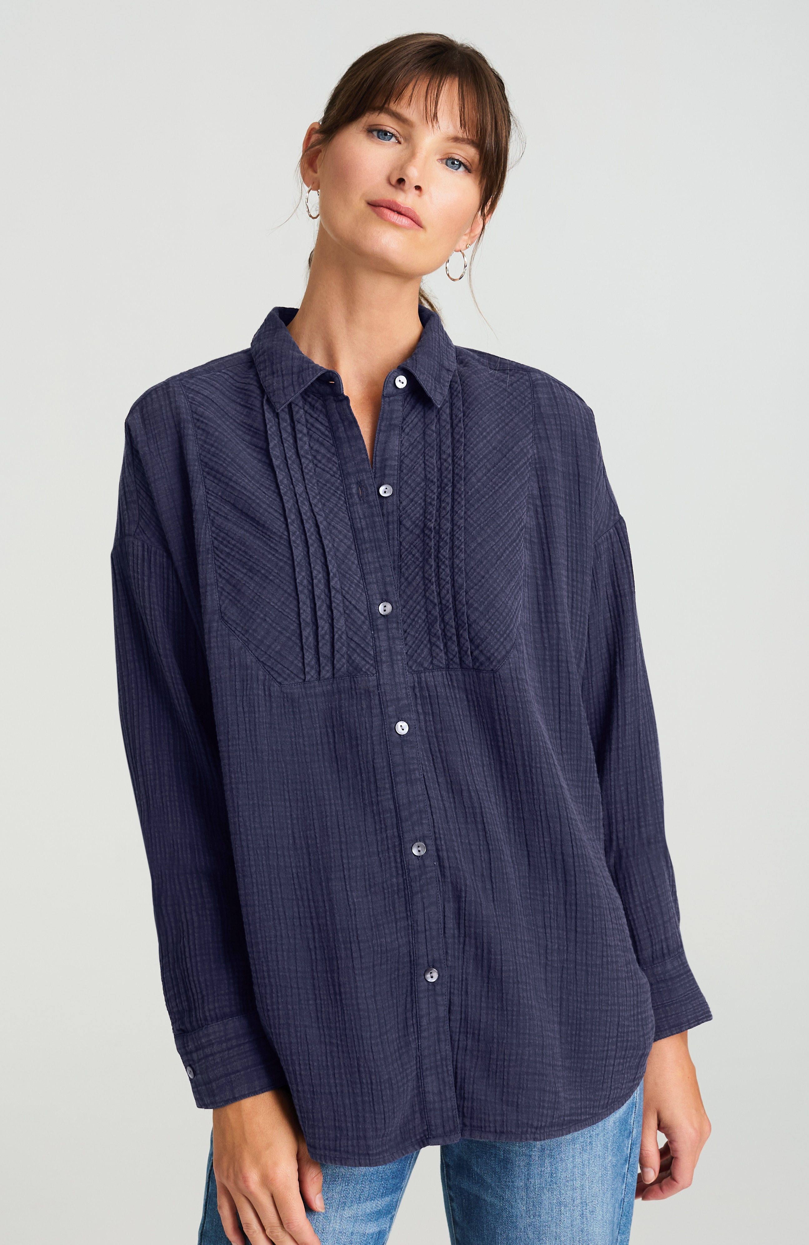 pure jill washed gauze shirt