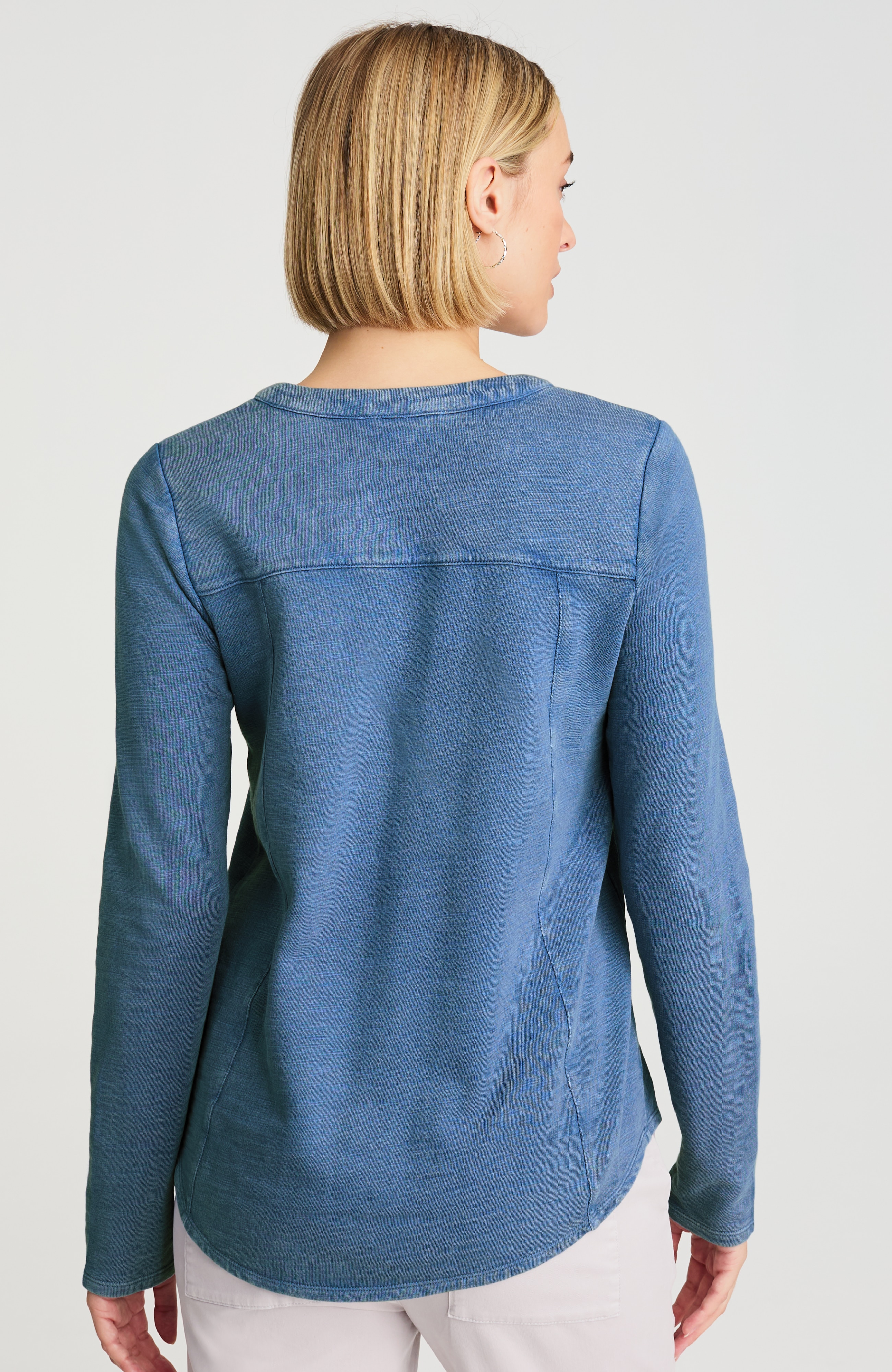 pure jill tea-dyed henley top