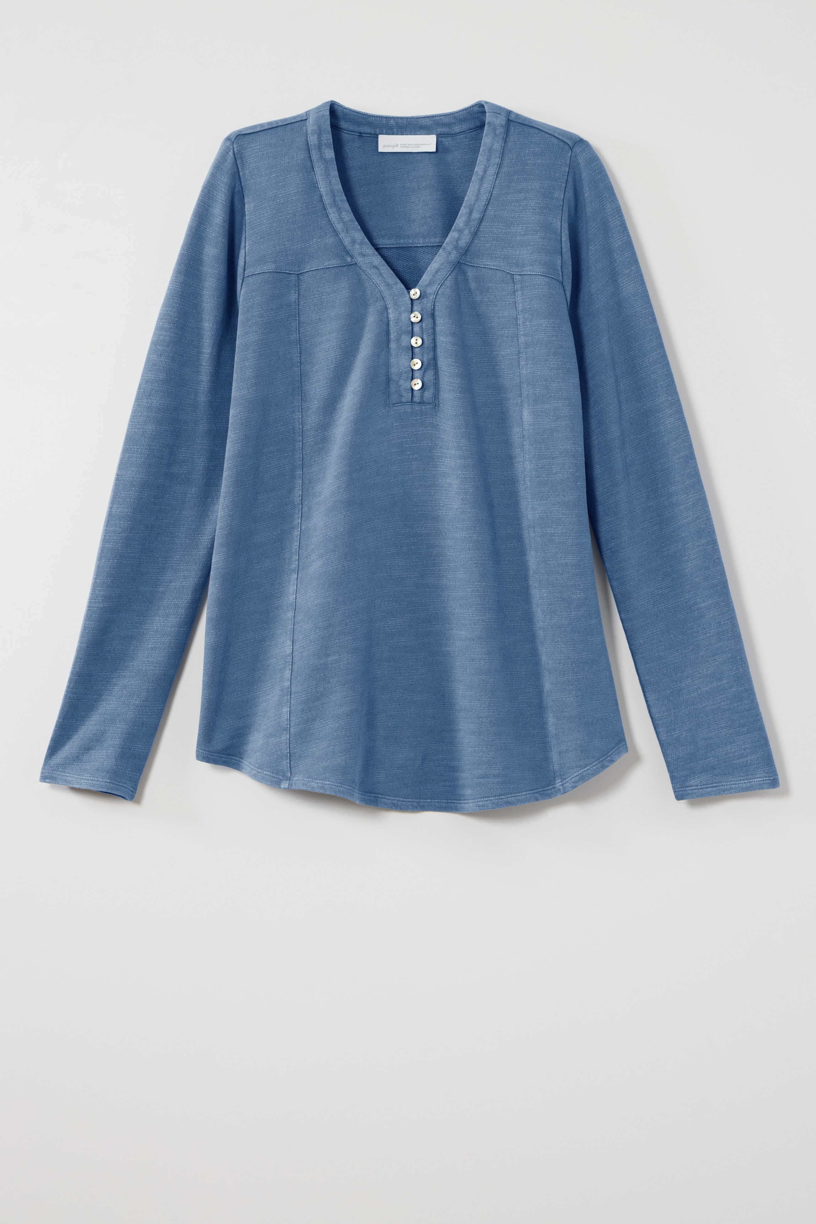 pure jill tea-dyed henley top