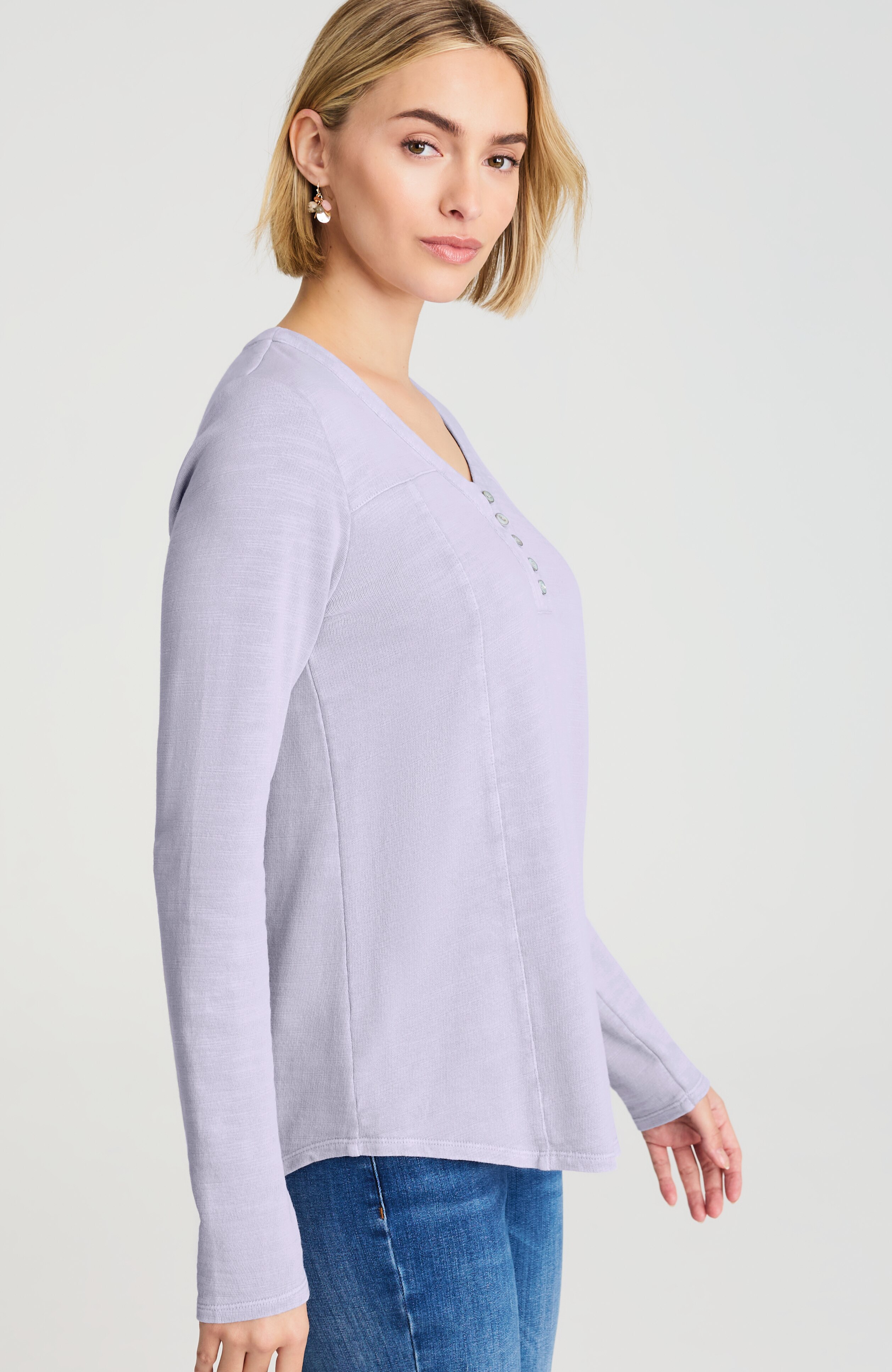 Pure Jill Tea-Dyed Henley Top | JJill