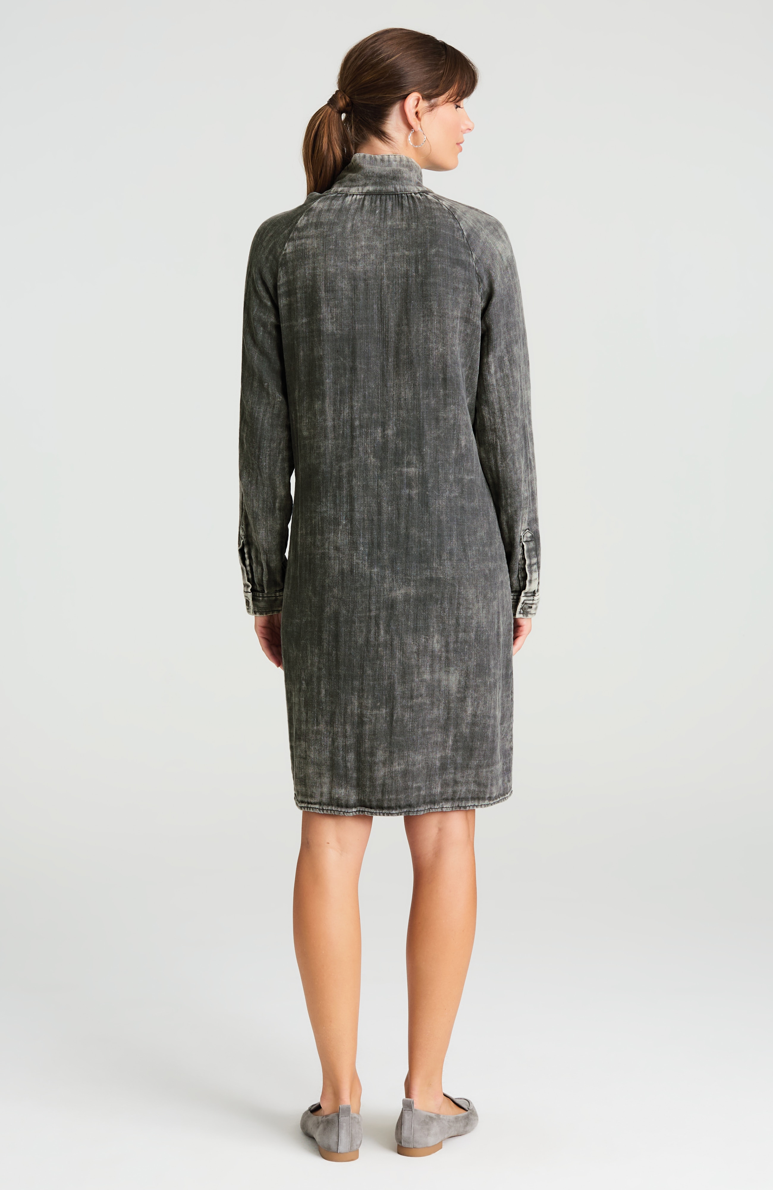 pure jill washed double-cloth shirtdress