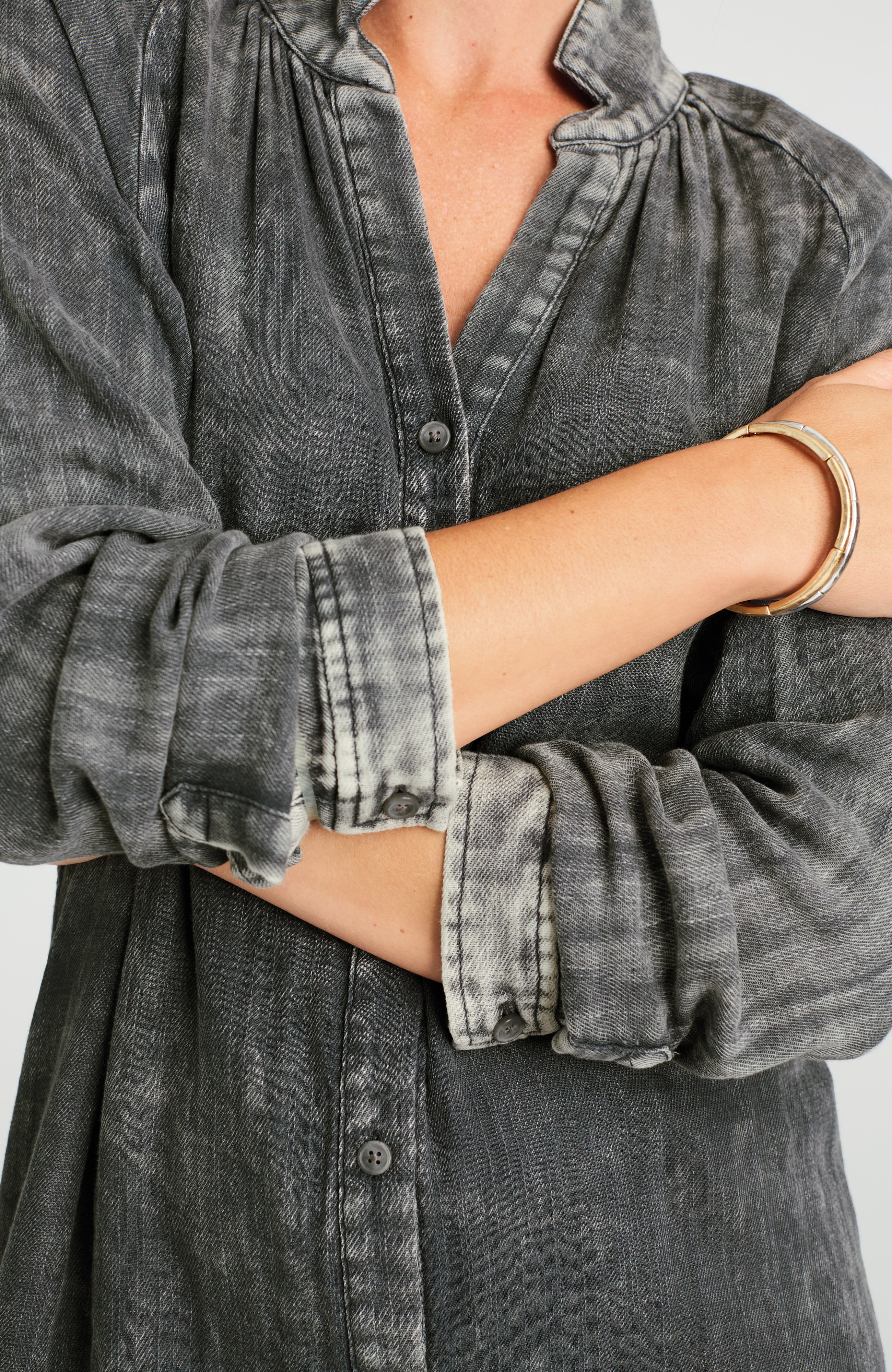 pure jill washed double-cloth shirtdress