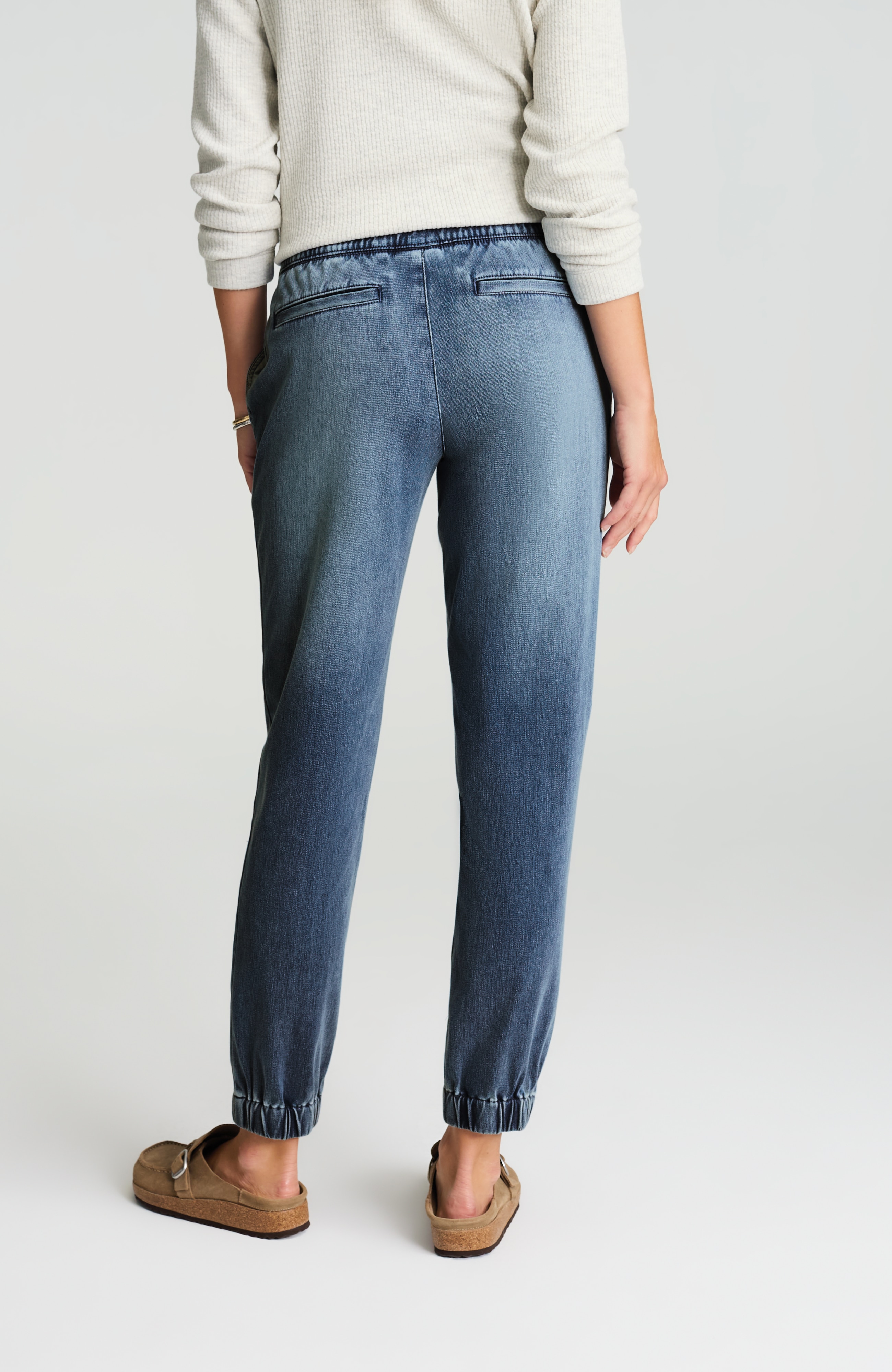 pure jill indigo knit joggers