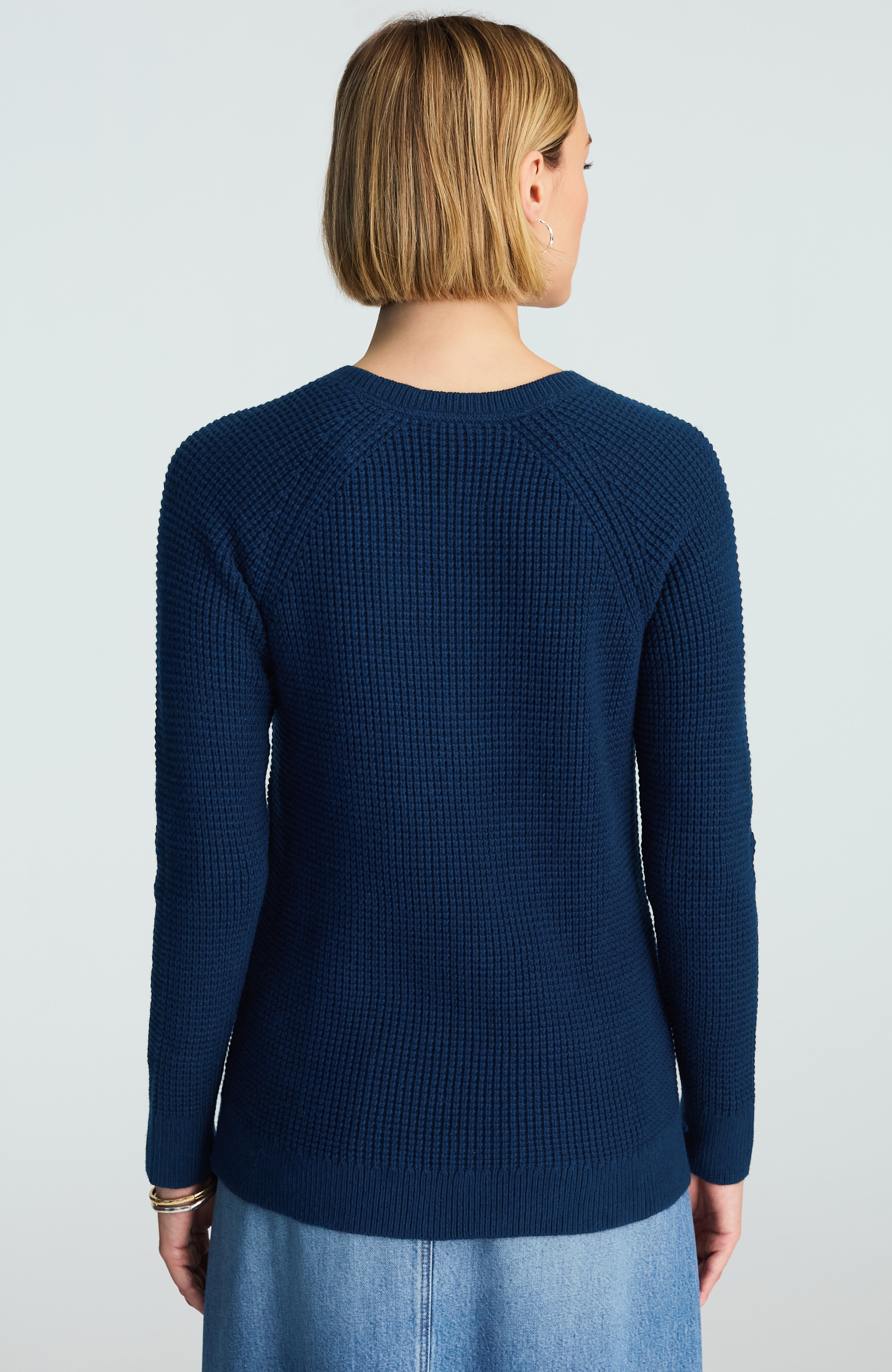 waffle-knit henley sweater