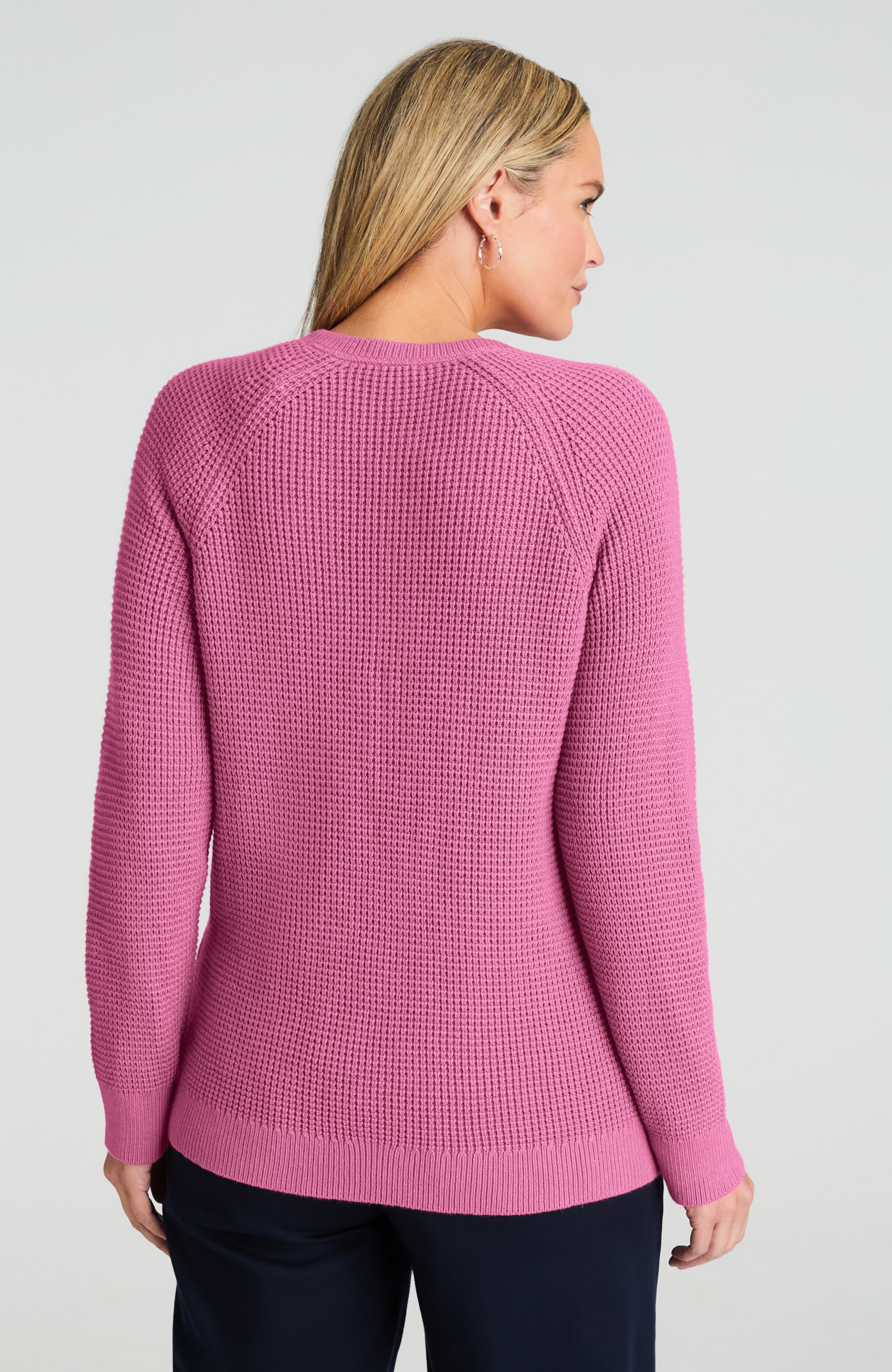 WAFFLE-KNIT HENLEY SWEATER | JJill