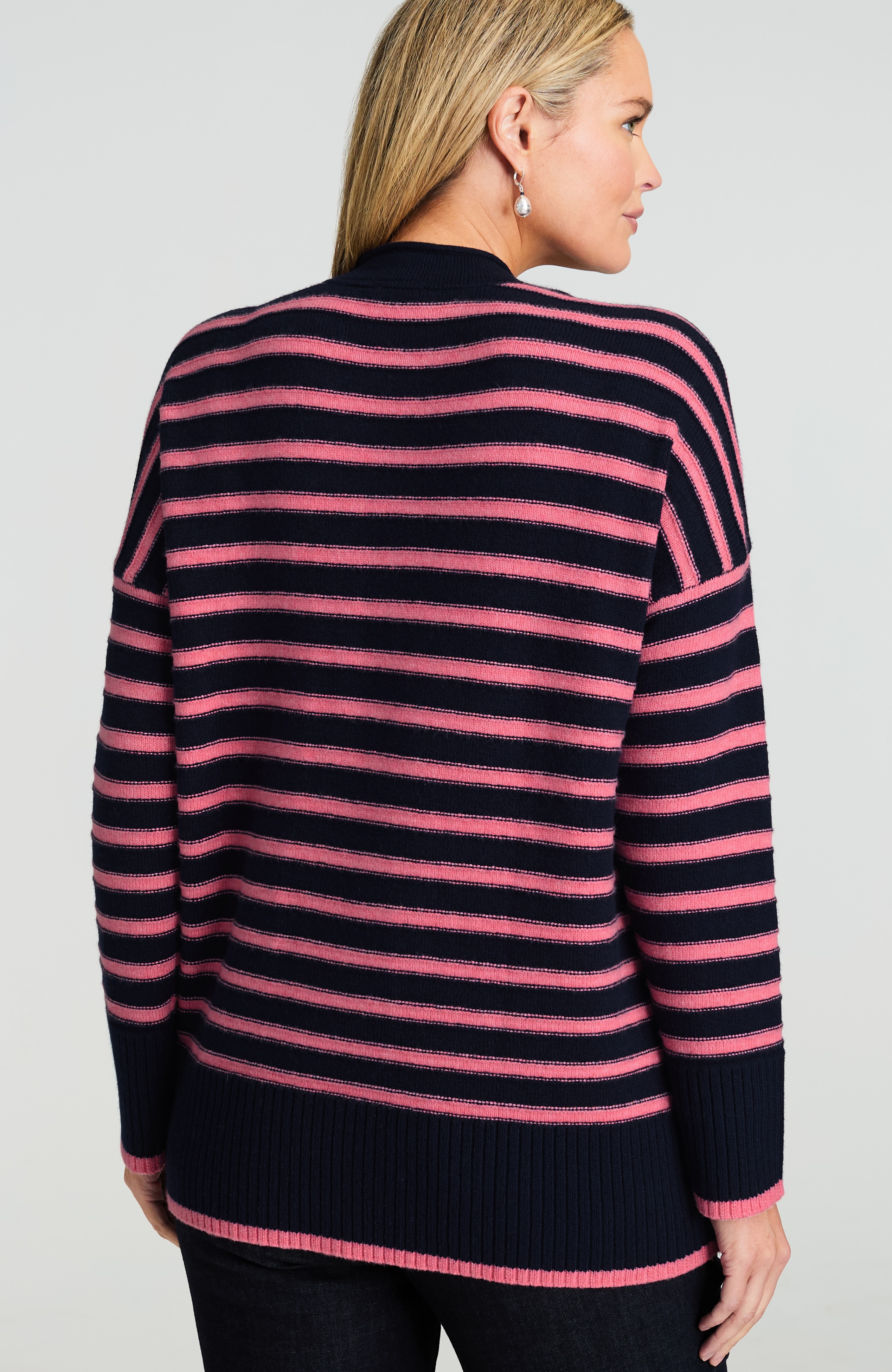 striped roll-neck sweater