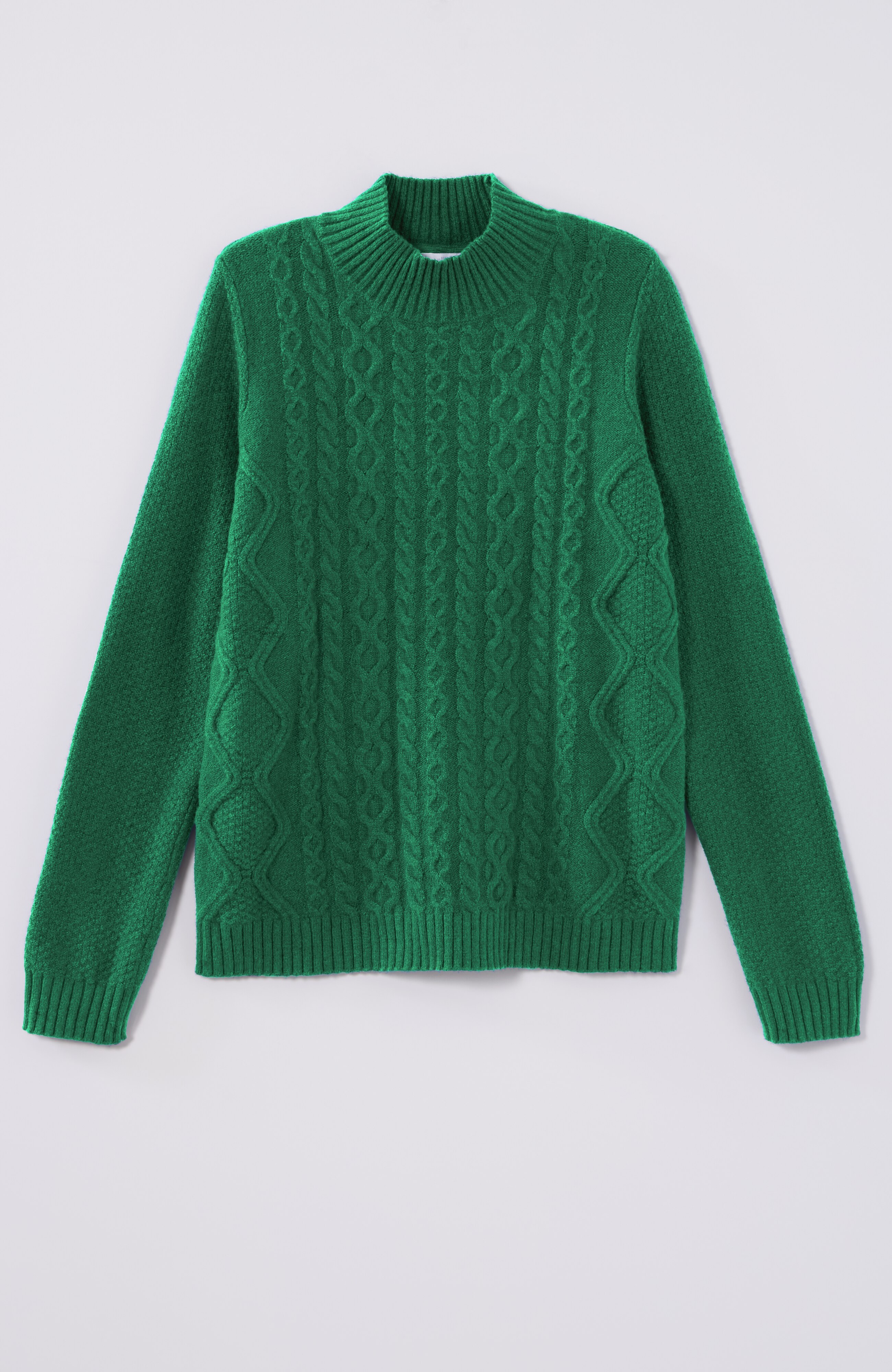 CABLED MOCK-NECK SWEATER | JJill