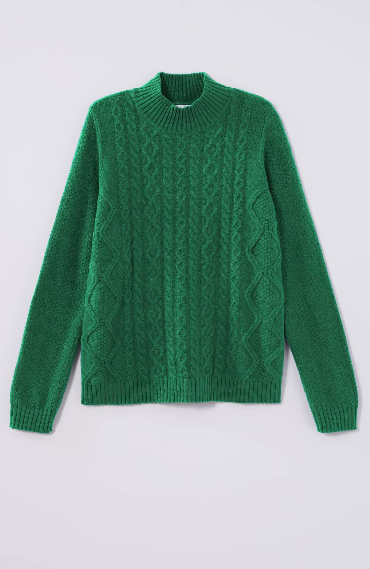 CABLED MOCK-NECK SWEATER | JJill