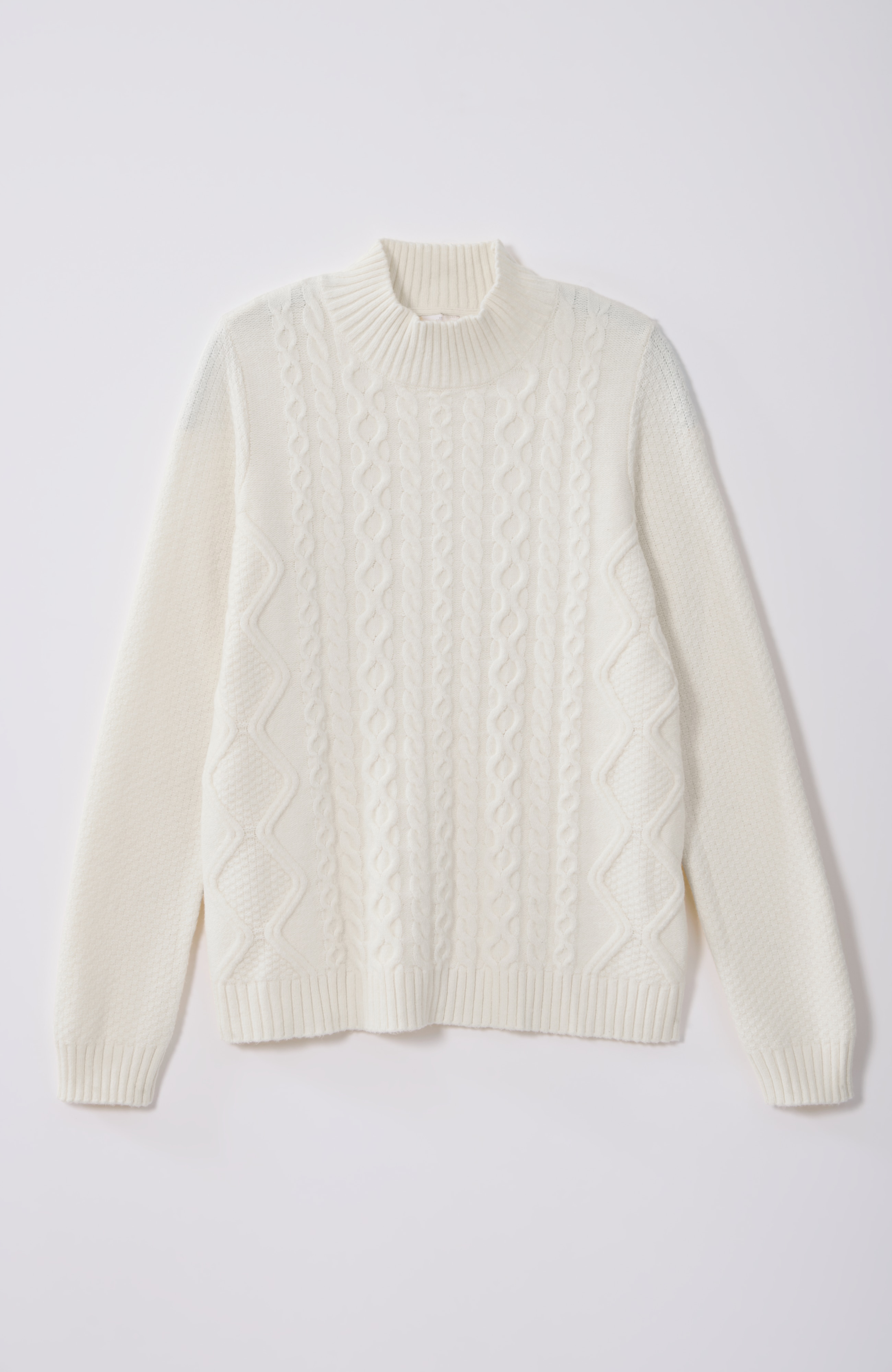 CABLED MOCK-NECK SWEATER | JJill
