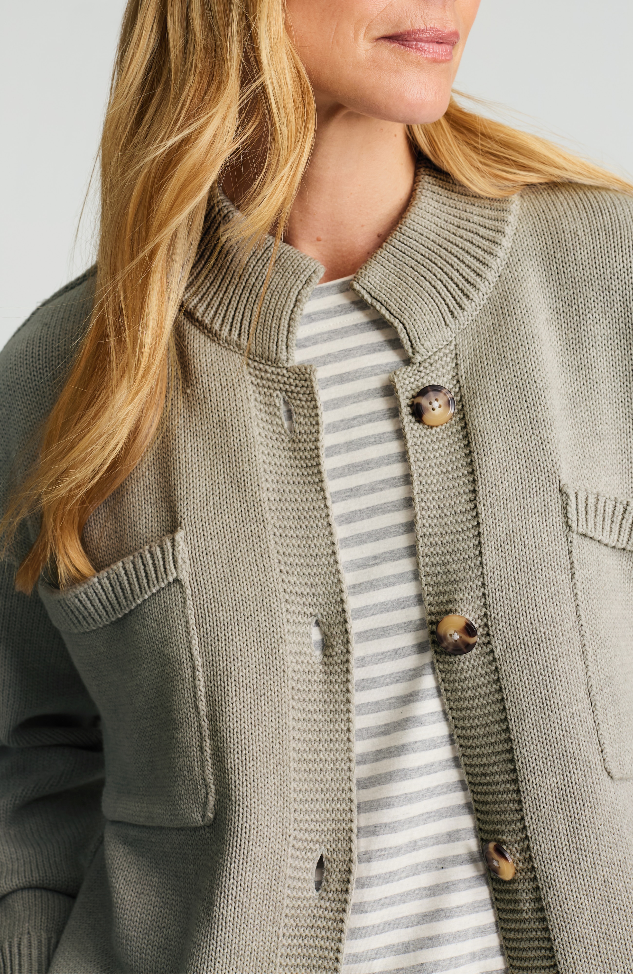 relaxed patch-pocket cardi