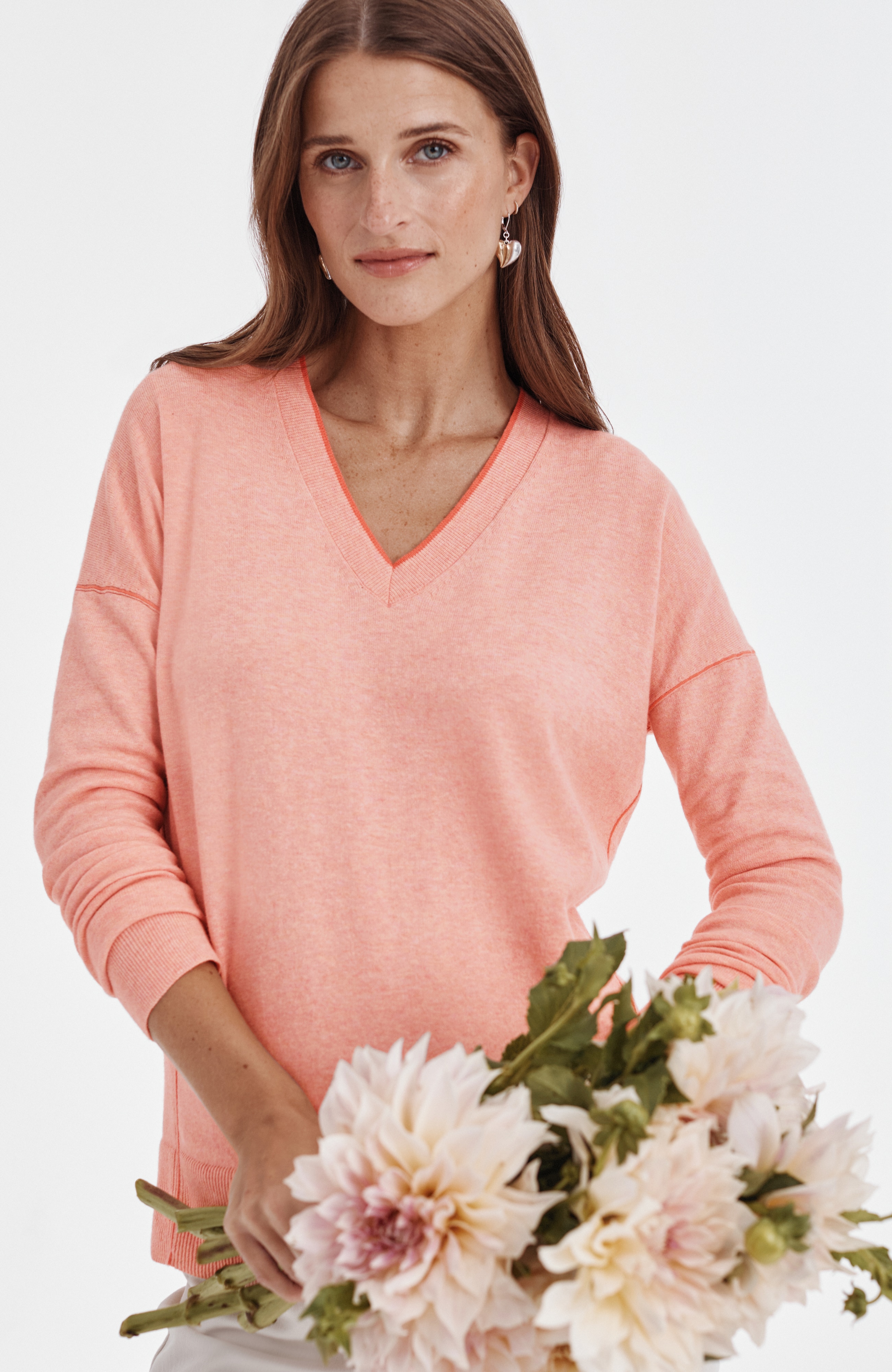 TIPPED V-NECK SWEATER | JJill