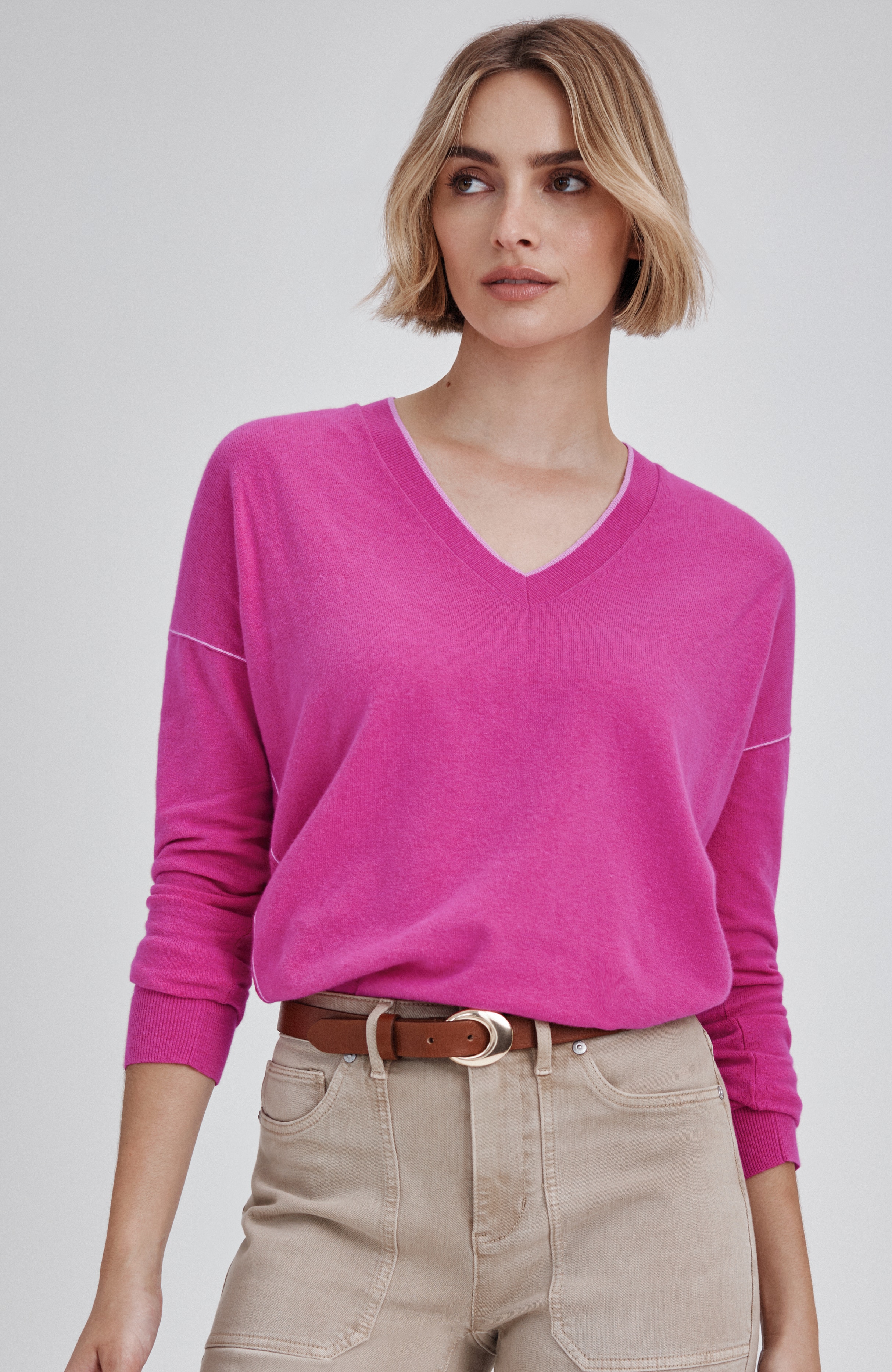 TIPPED V-NECK SWEATER | JJill