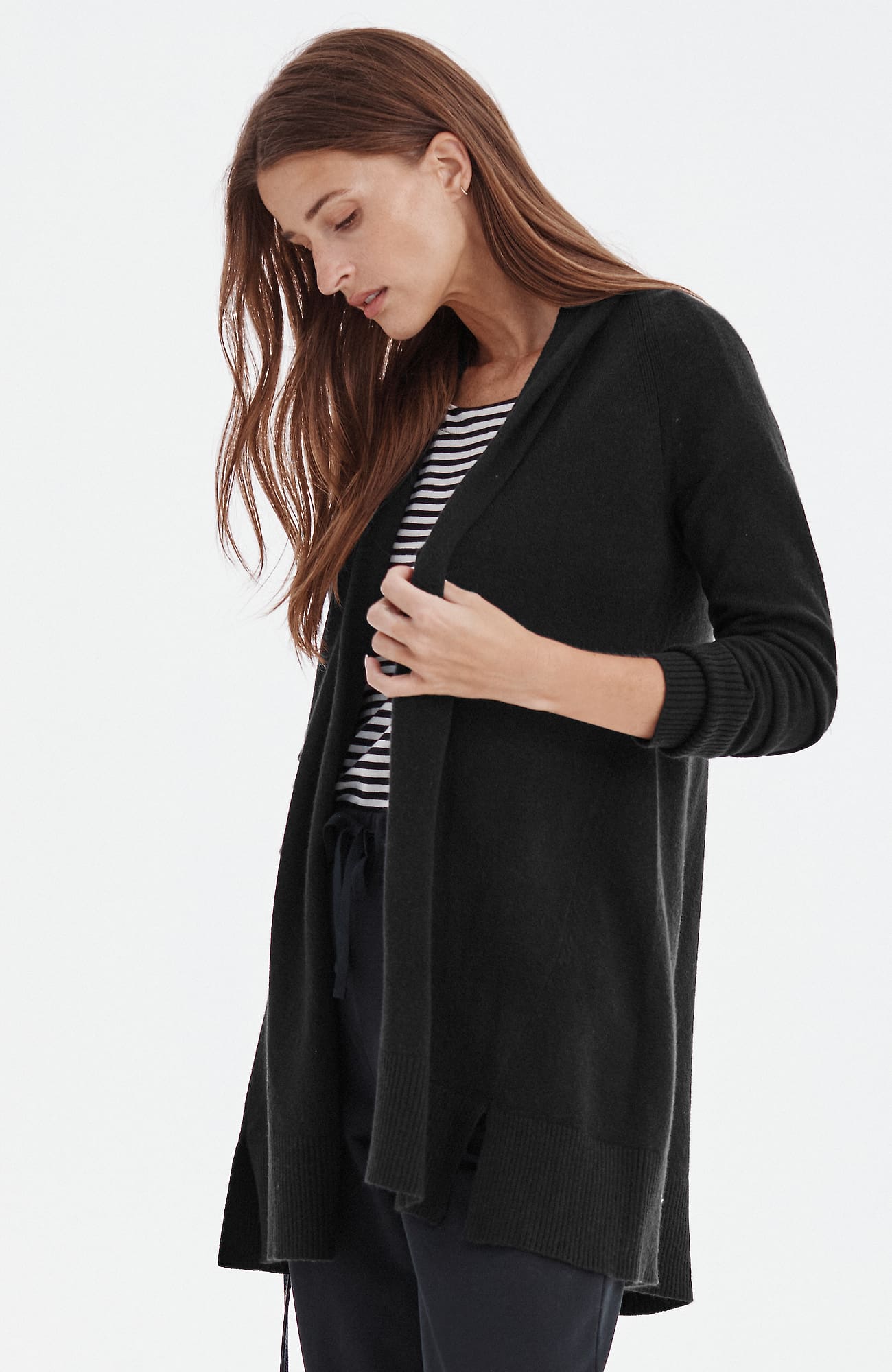Jjill J.jill Getaway Shawl-collar Cardi In Black