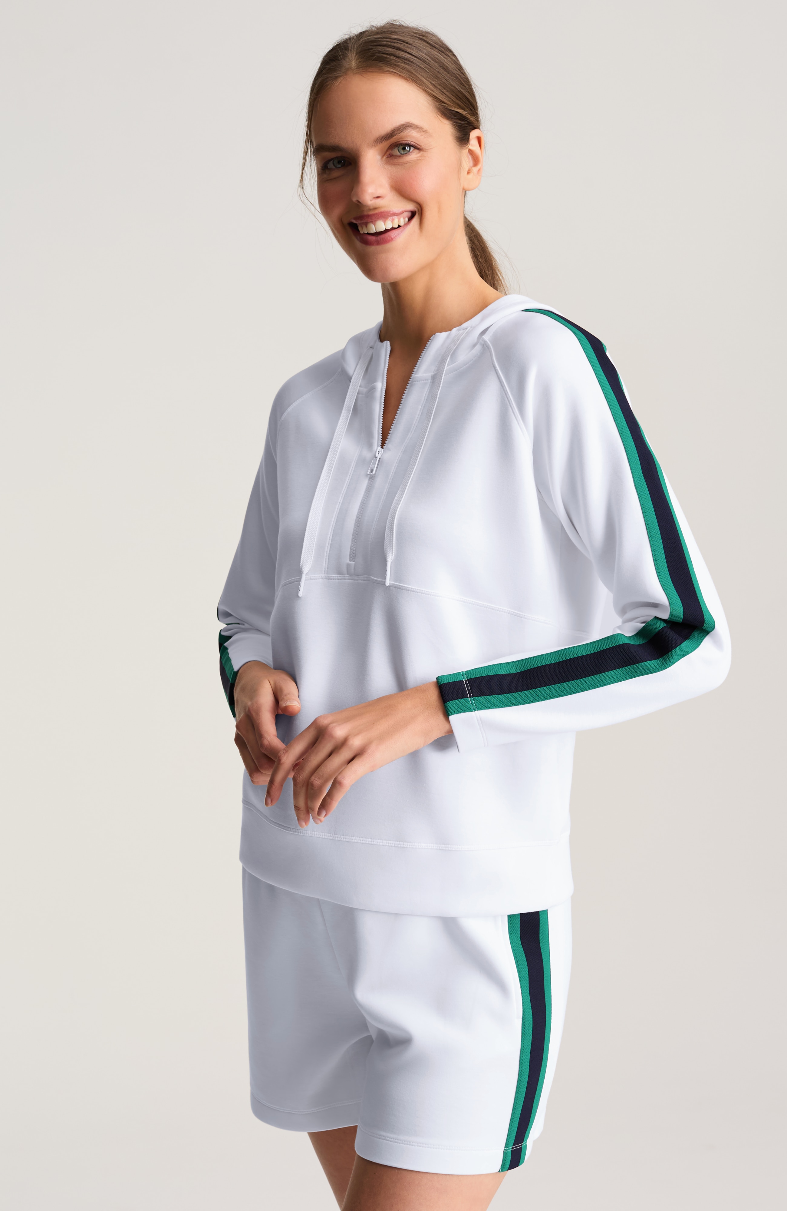 Fit Elevation Knit 1/4-Zip Hoodie | JJill