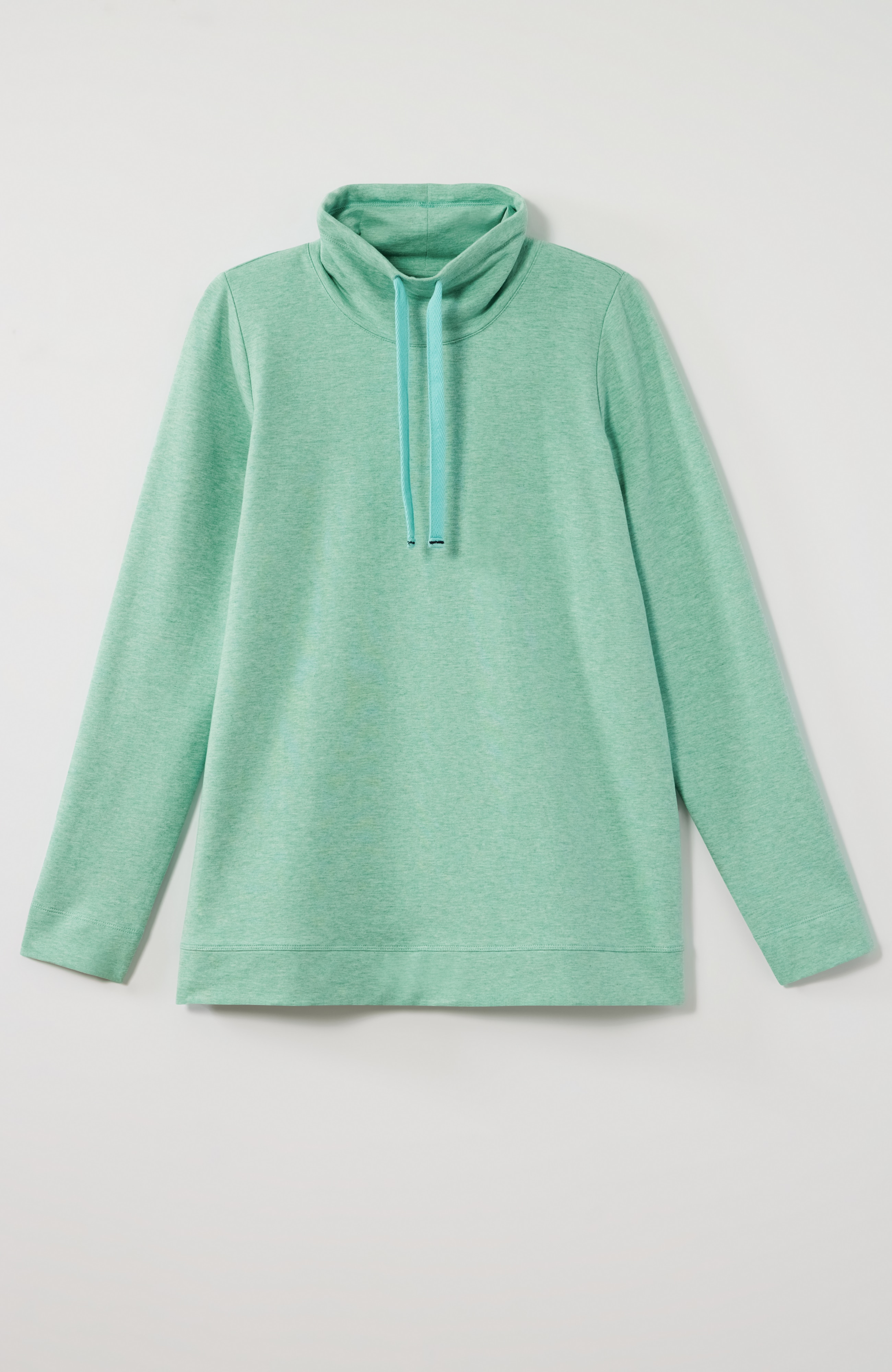 fit heathered mock-neck sweatshirt