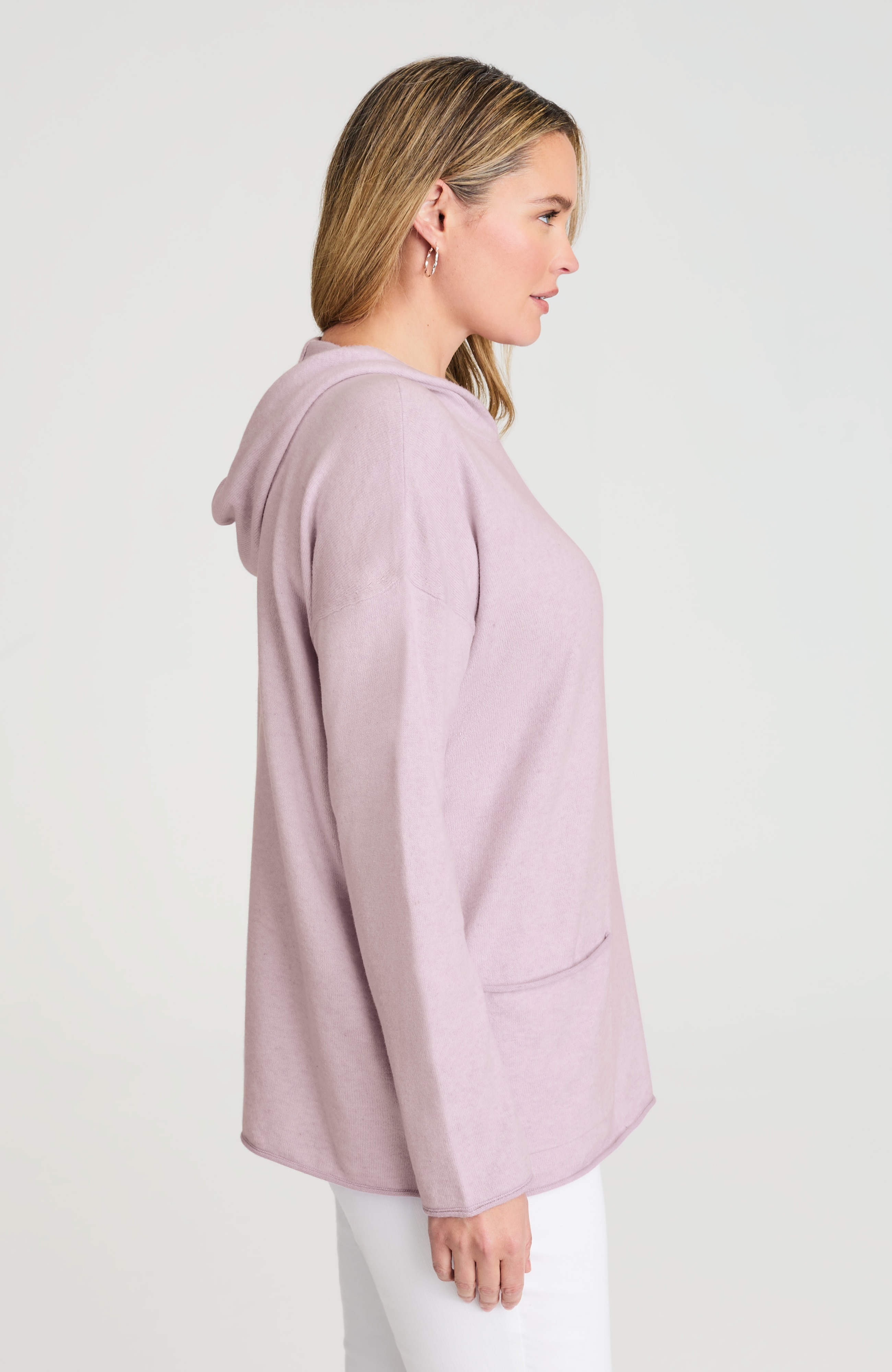 patch-pocket hooded sweater