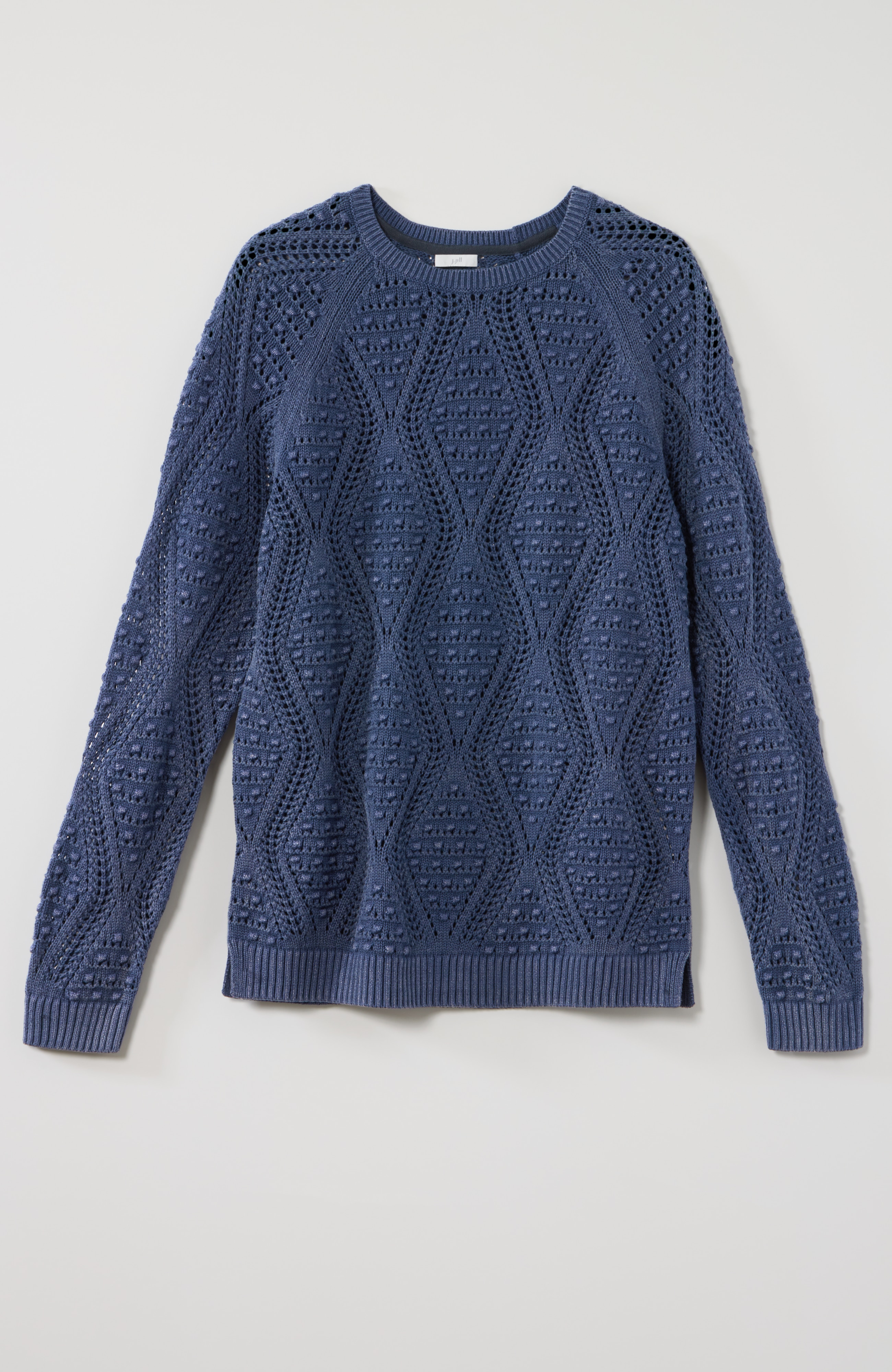 stonewashed popcorn-stitched sweater