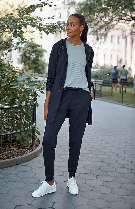 Fit Drawstring-Waist Knit Jacket | JJill JUEMI Waist Cord Maxi Jacket