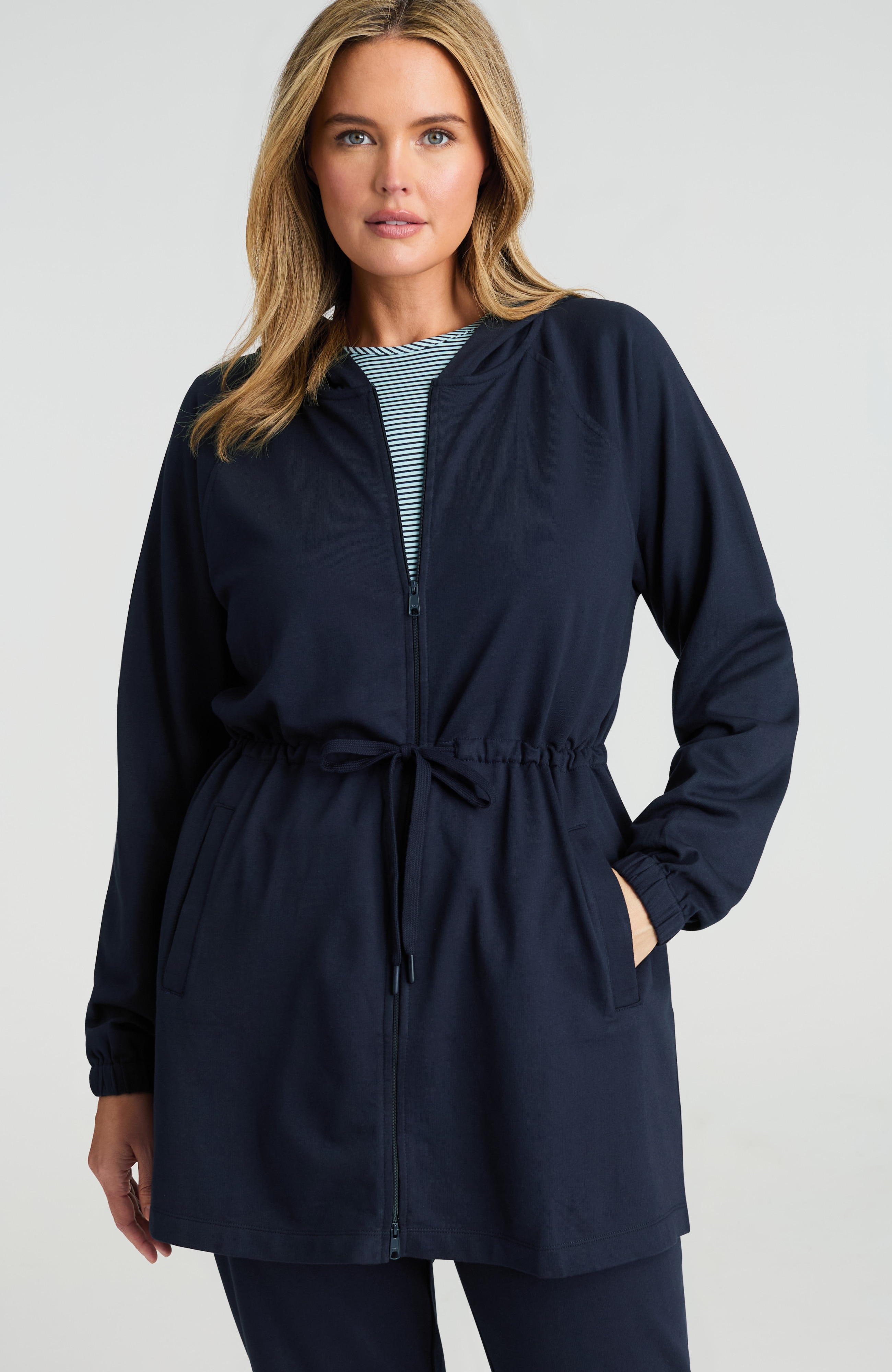 FIT DRAWSTRING-WAIST KNIT JACKET | JJill