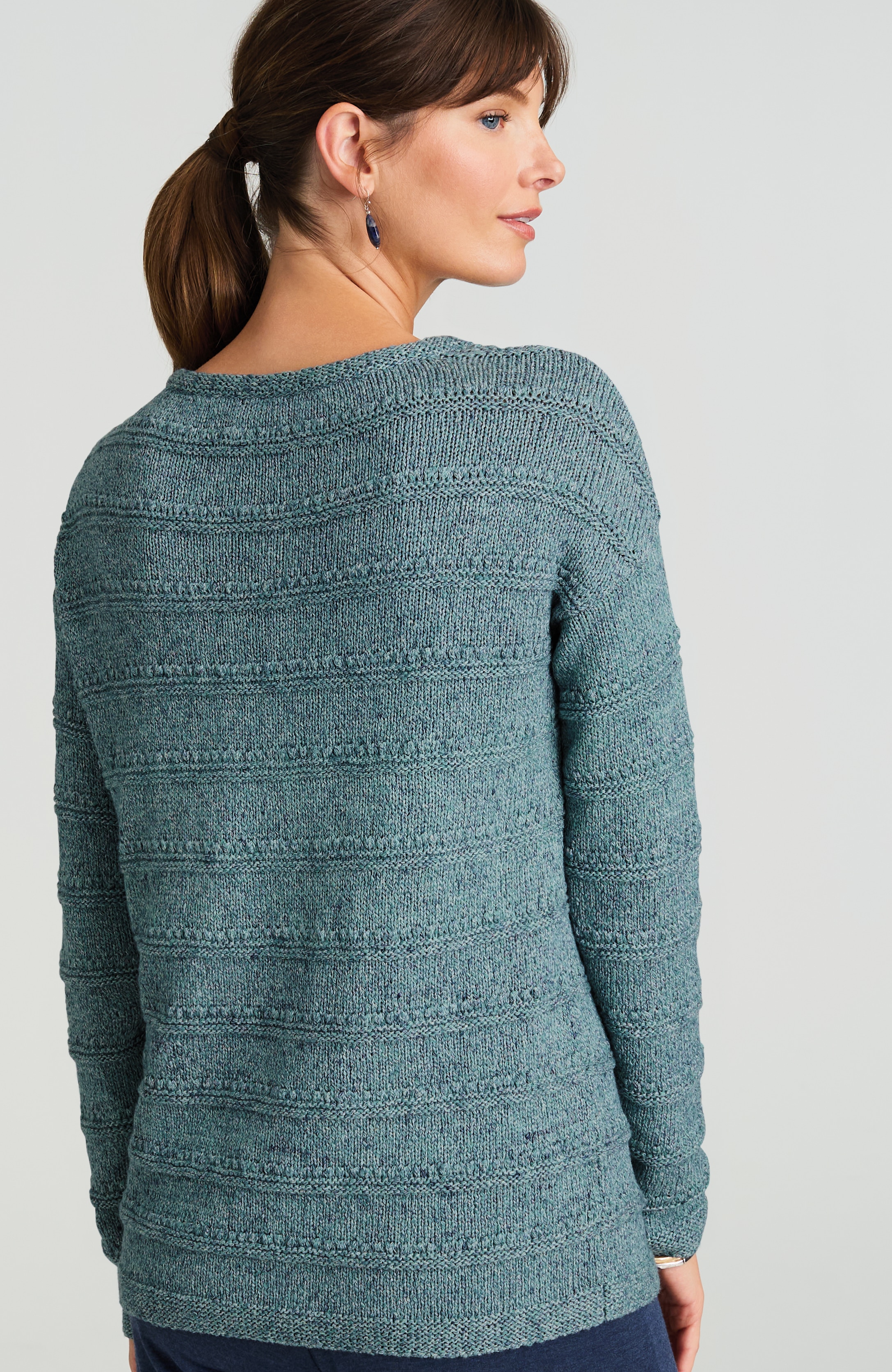 pure jill textured boat-neck sweater