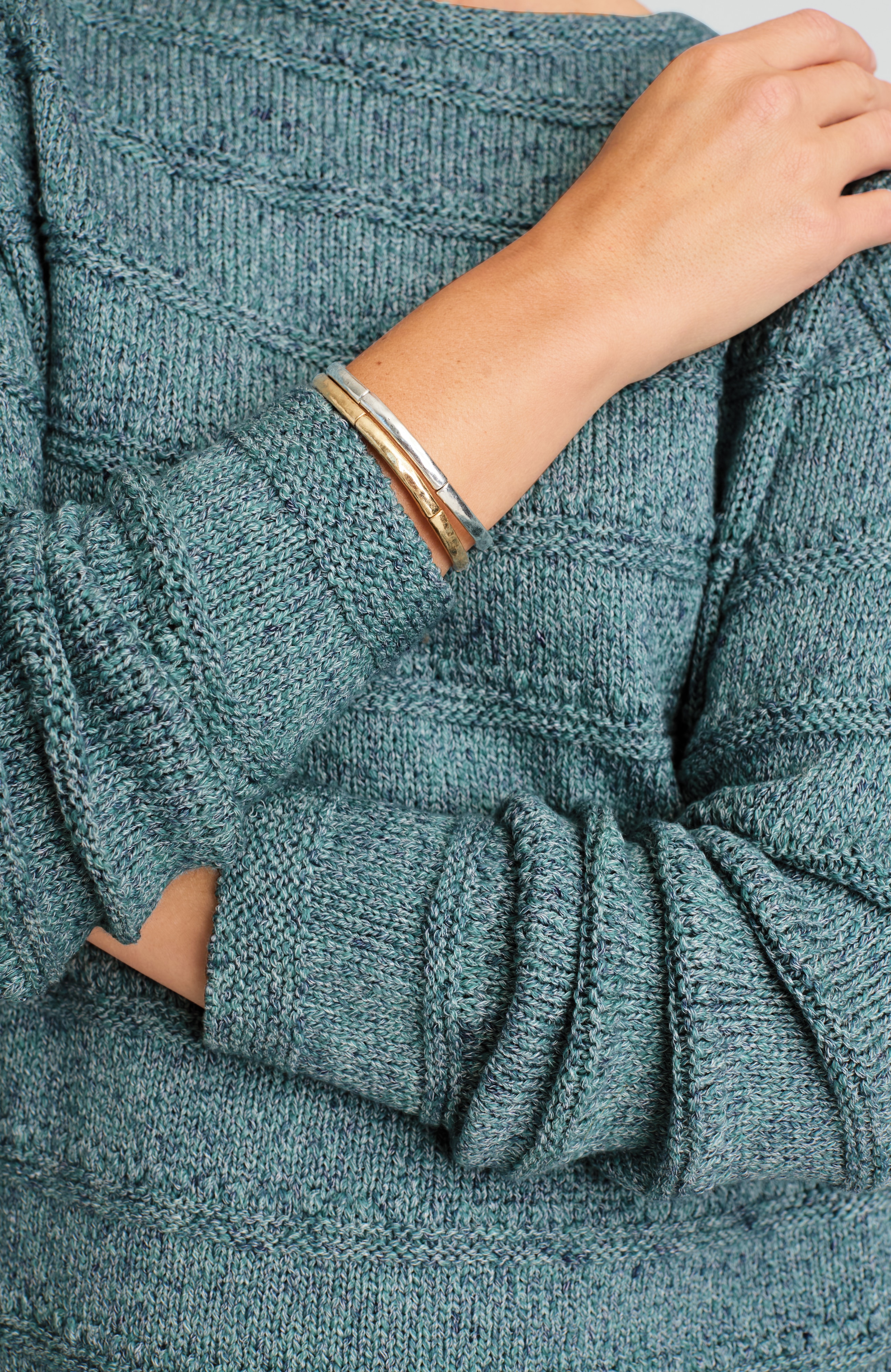 pure jill textured boat-neck sweater