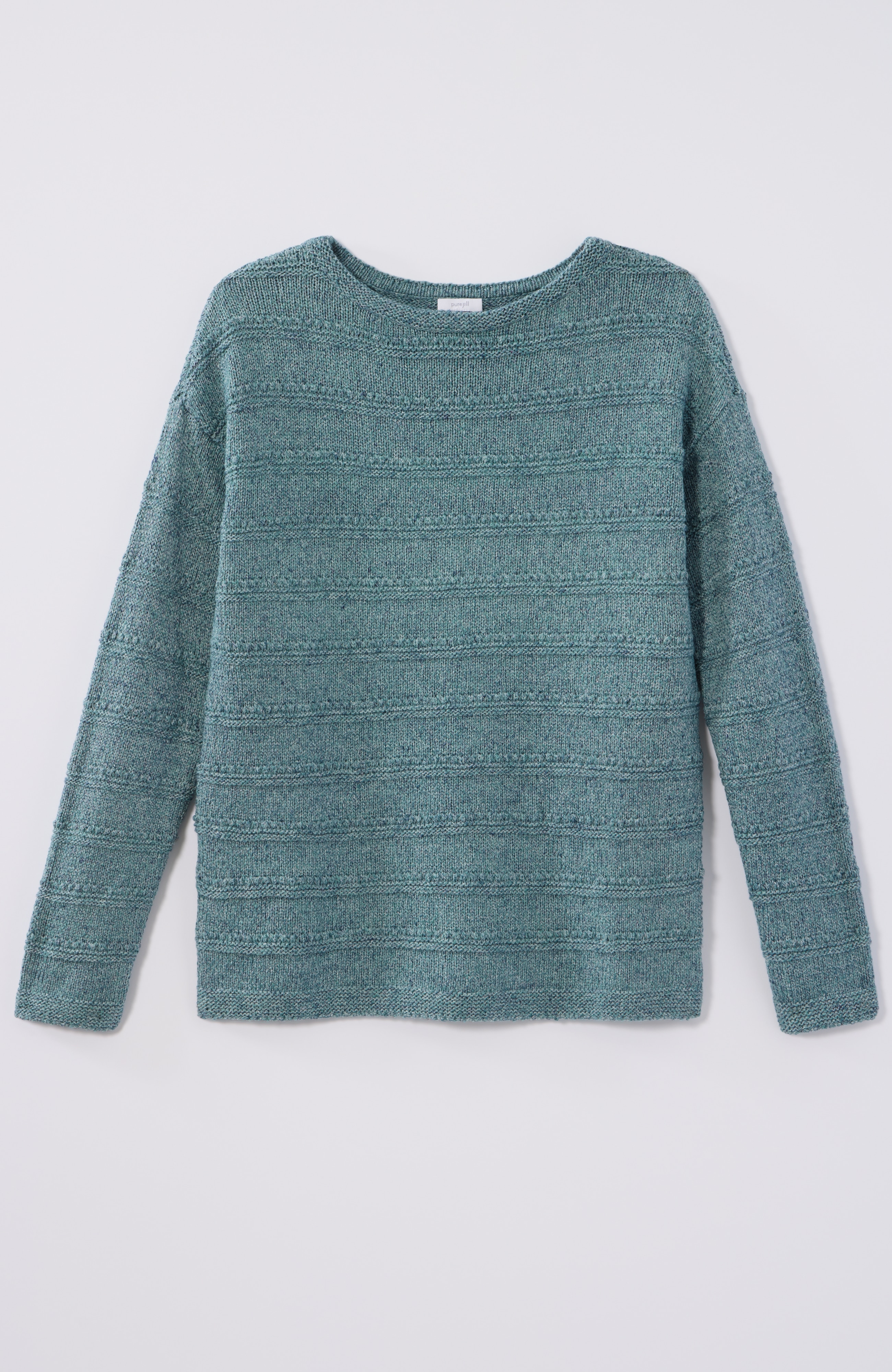 pure jill textured boat-neck sweater