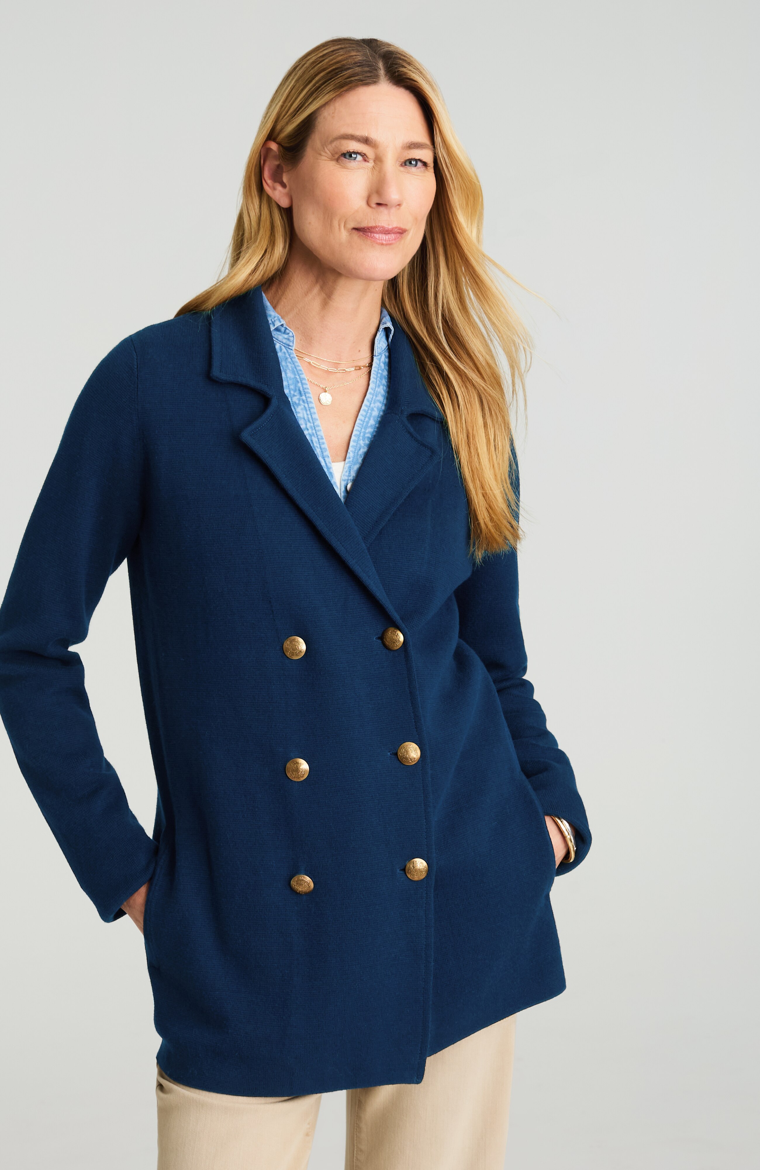 Wearever Double-Breasted Sweater Blazer | JJill